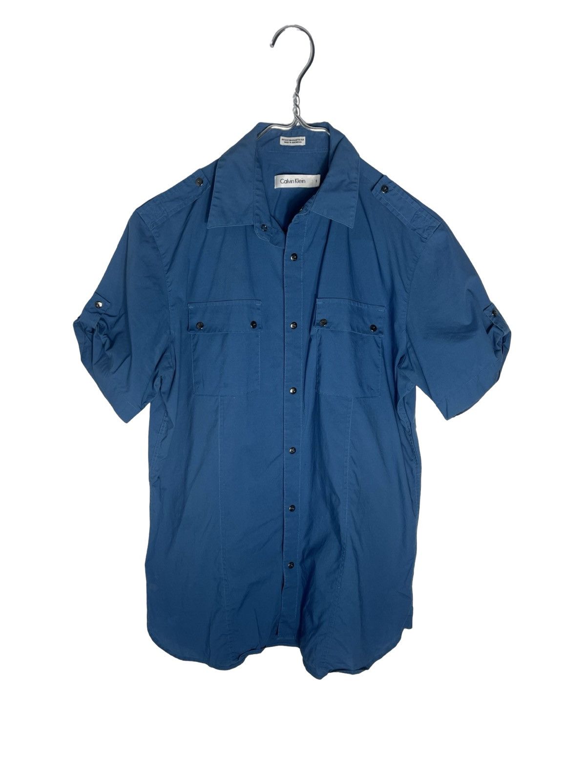 Calvin Klein Calvin Klein Blue Short Sleeve Snap Buttons Size US S / EU 44-46 / 1 - 1 Thumbnail