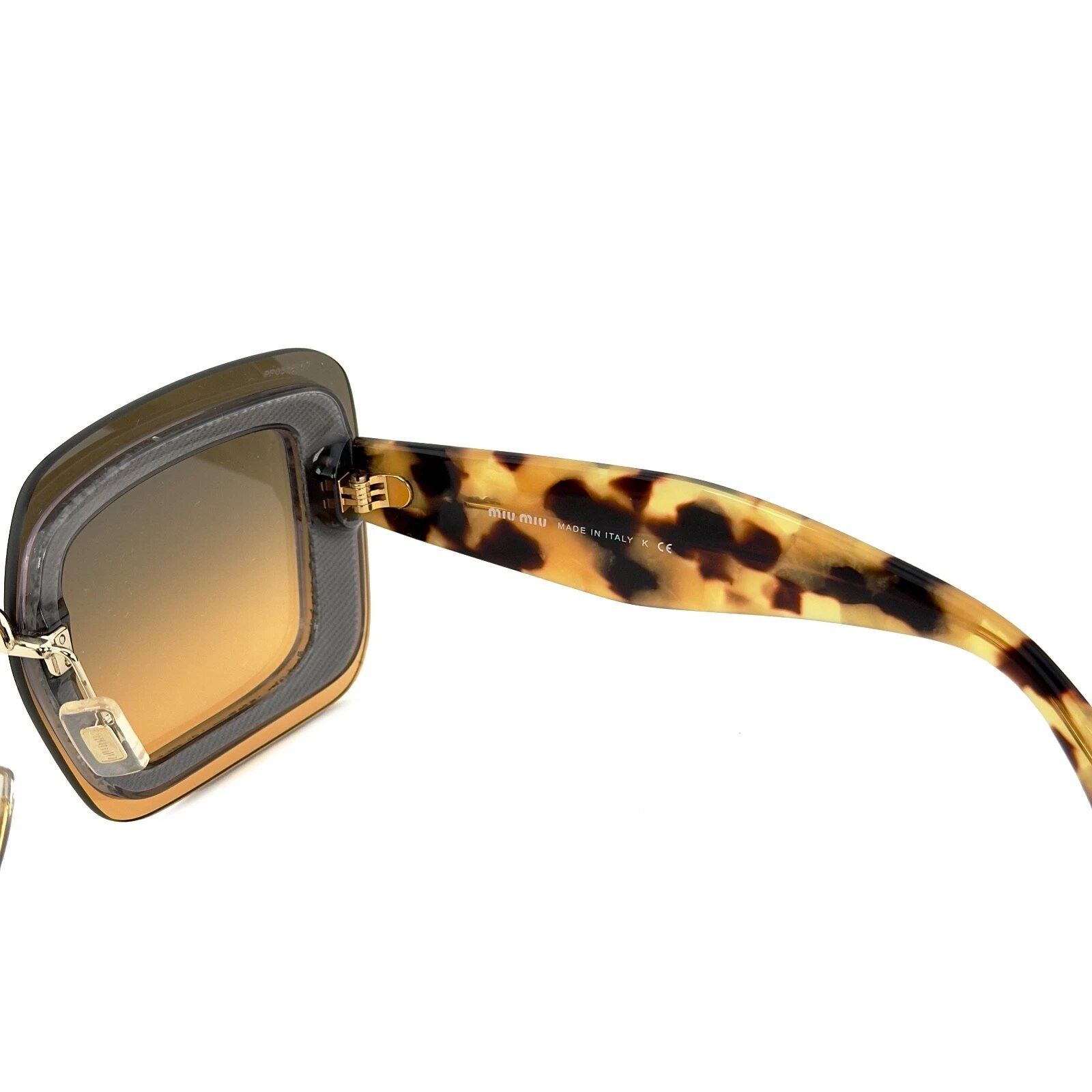Miu Miu MIU MIU REVEAL 01RS MU01RS Orange Fashion Sunglasses 01R Size ONE SIZE - 7 Thumbnail