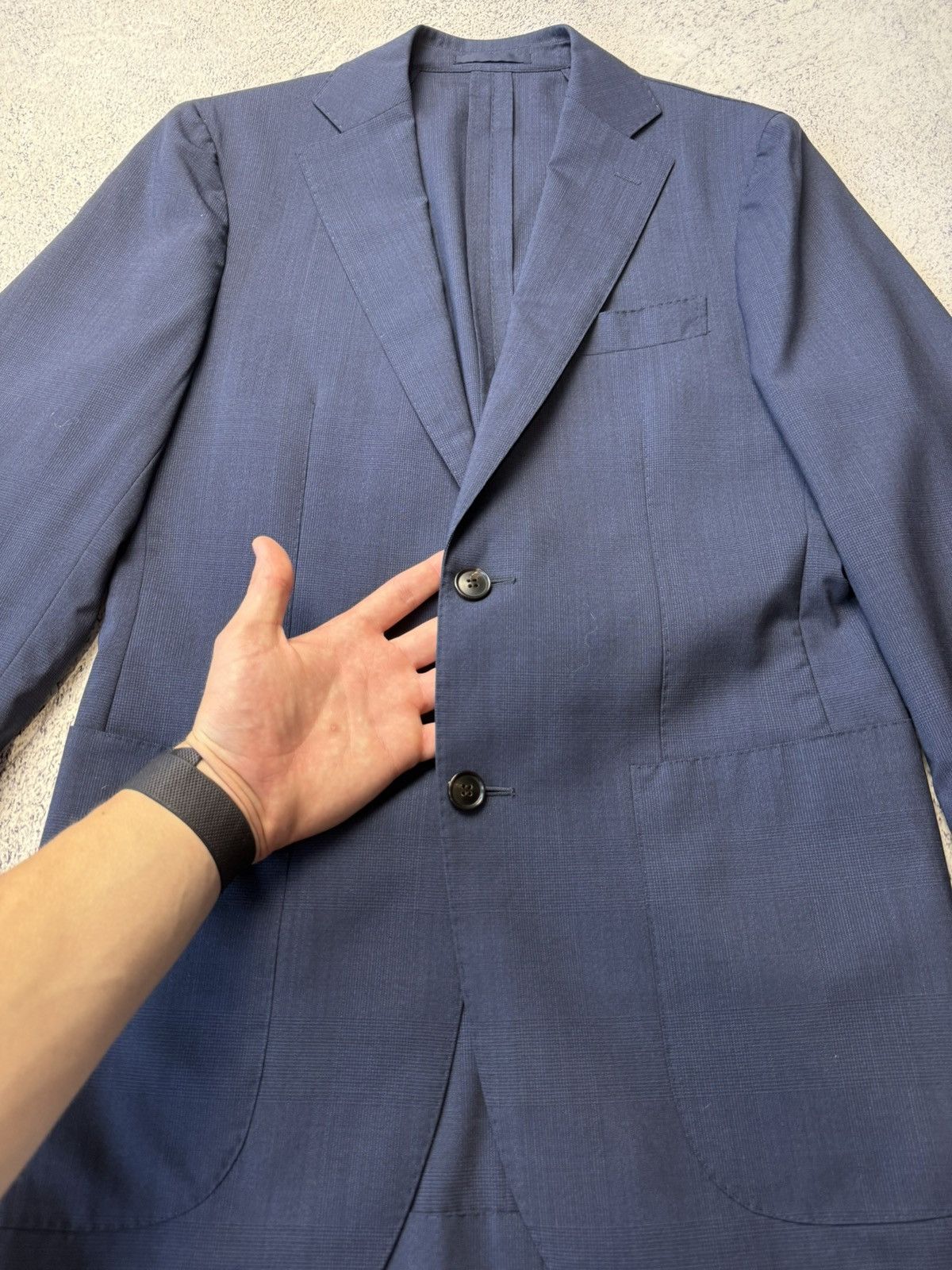 Suitsupply Mens Suitsupply Havana Patch UL Blue Wool Suit Size 46R - 5 Thumbnail