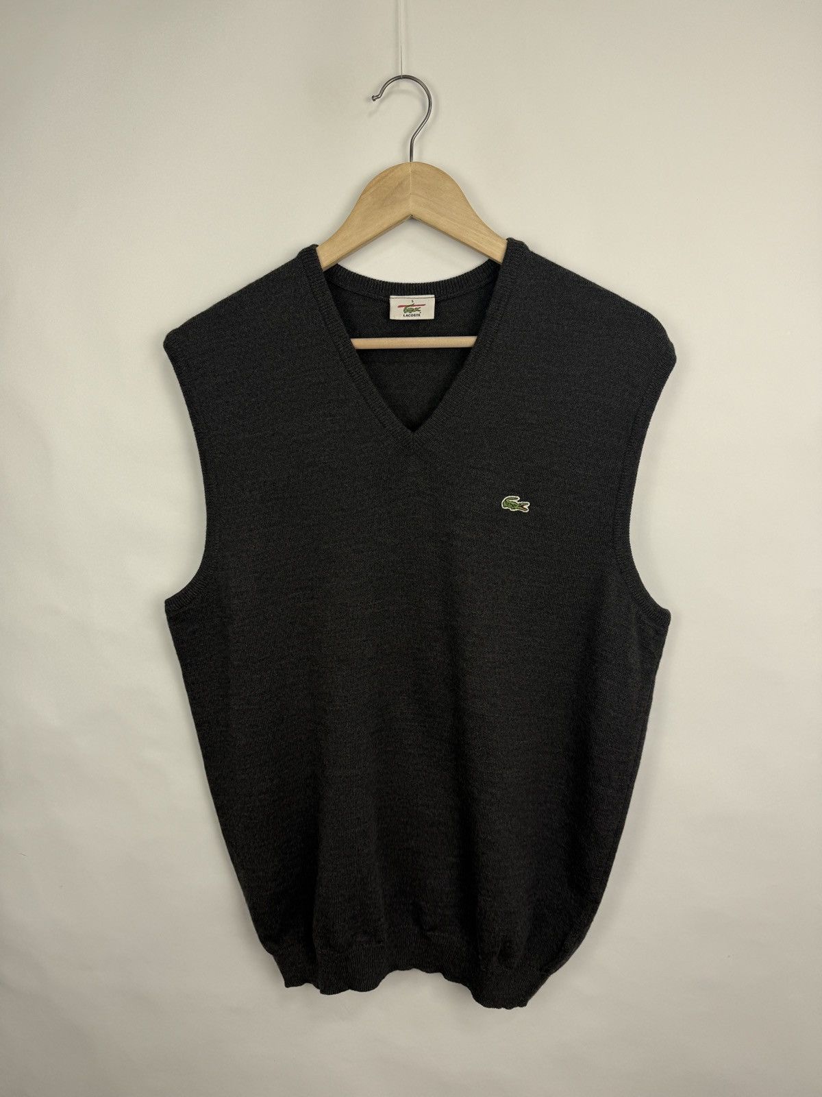 Lacoste 🇫🇷 Vintage 90s Lacoste Wool Vest Sweater Made in France Retro Size US M / EU 48-50 / 2 - 2 Thumbnail
