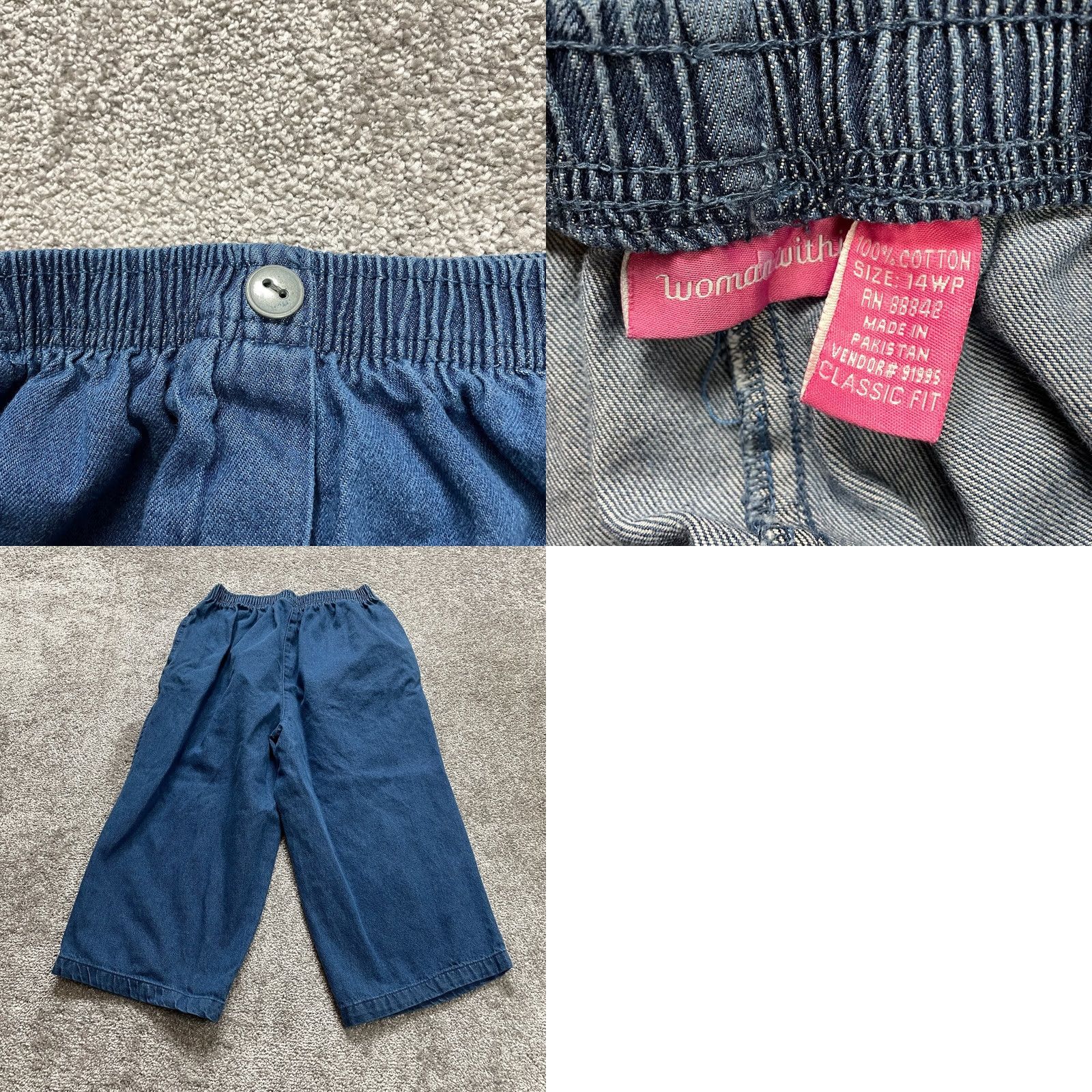 Vintage VINTAGE? No — Woman Within Jeans Pants Womens Plus 14W Dark Wash Cropped Classic Fit Size 26" / US 2 / IT 38 - 8 Thumbnail