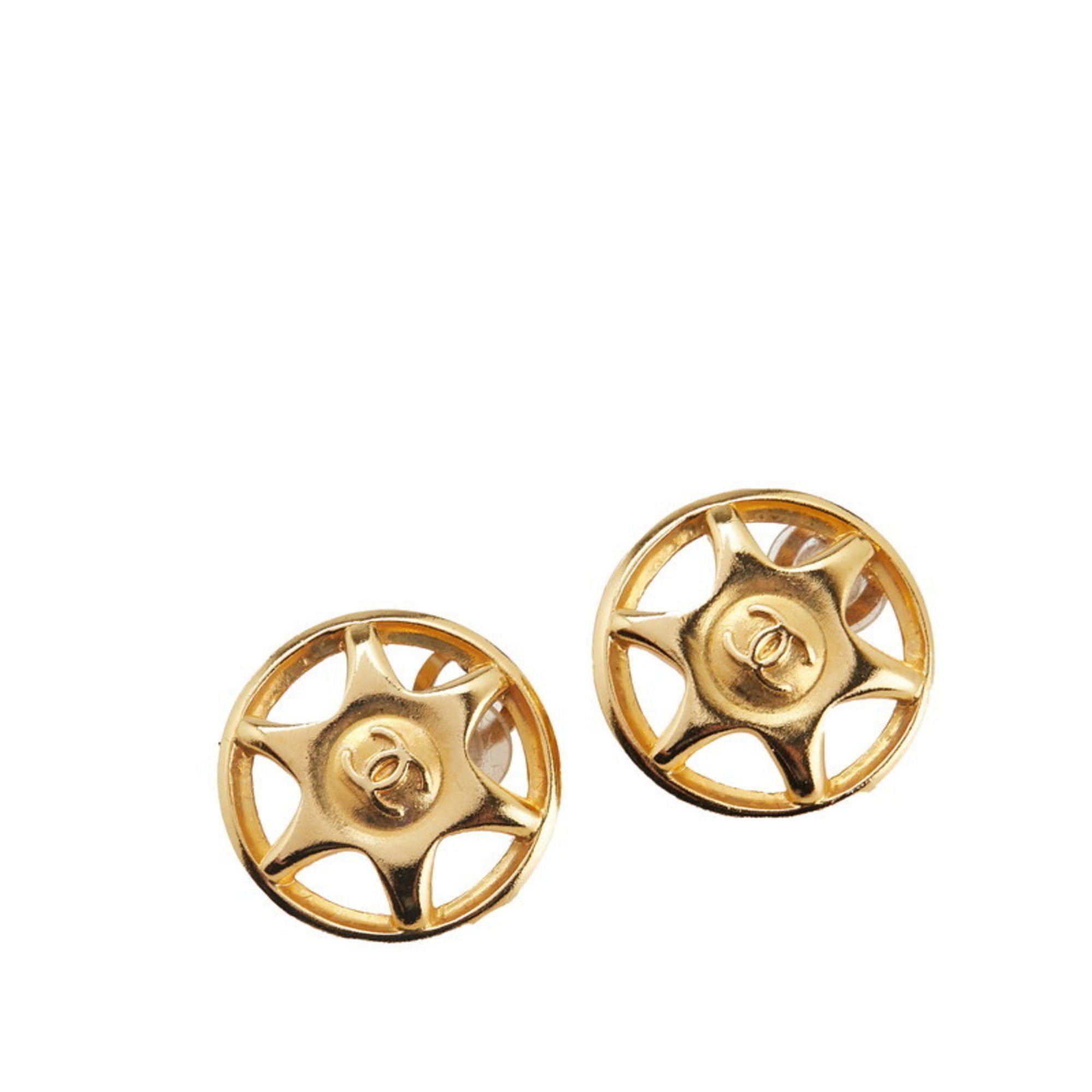 Chanel Vintage Chanel Coco Mark Star Earrings, Gold Plated, Women's Size ONE SIZE - 1 Thumbnail