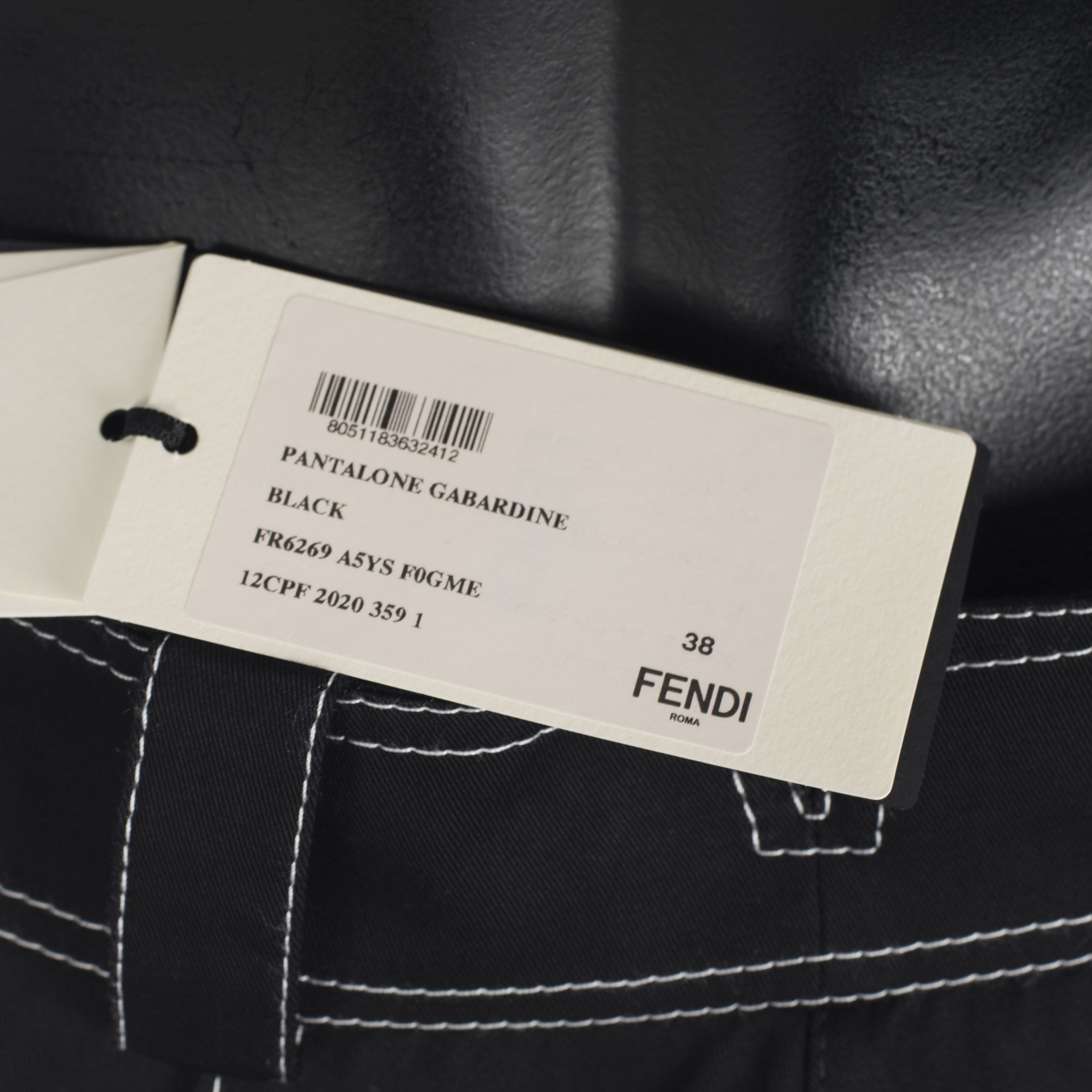 Fendi Pants In Black Cotton With Contrasting Stitch Detailing Size 27" / US 4 / IT 40 - 12 Thumbnail