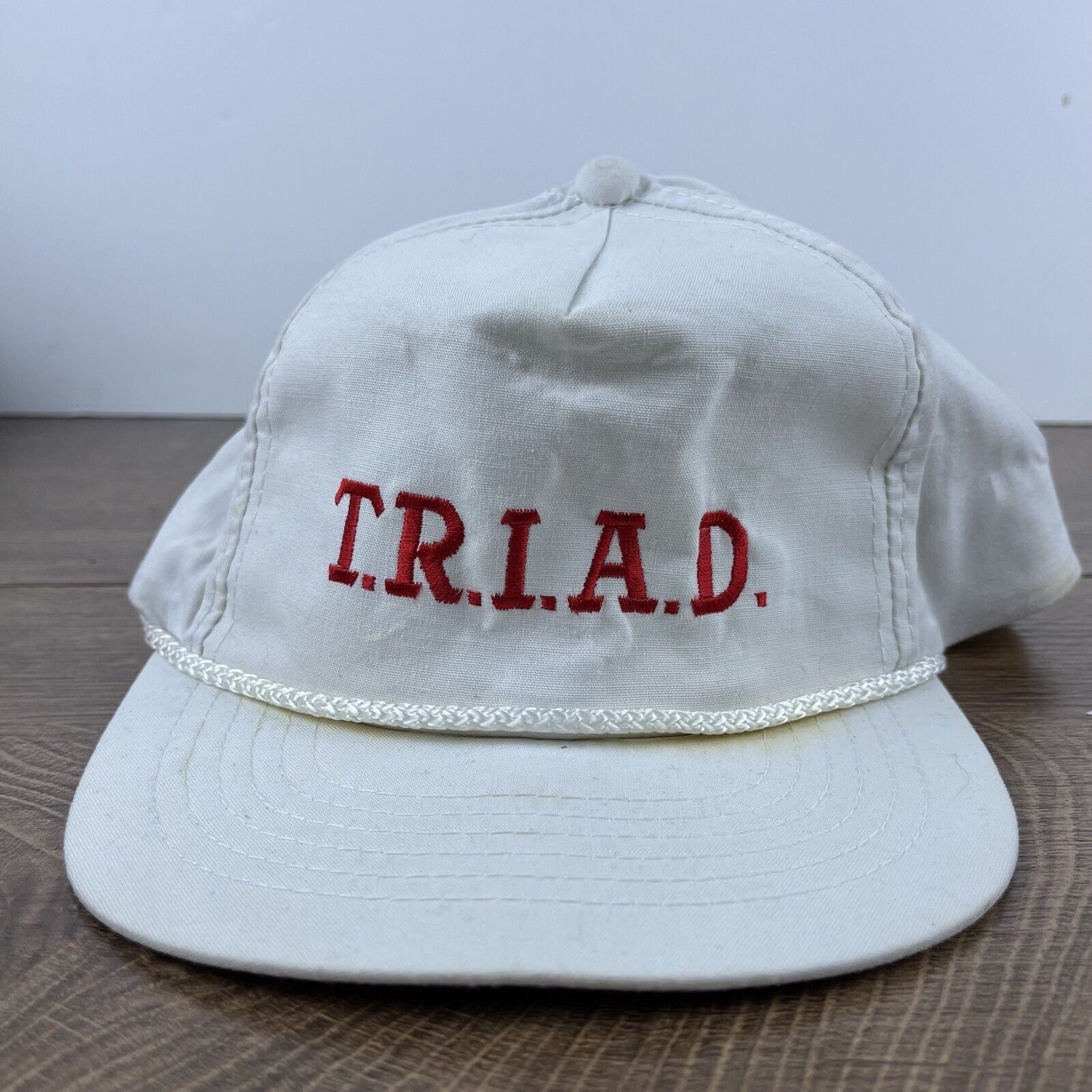 Other TRIAD Hat Triad Snapback Hat White Hat Adjustable White Adul Size ONE SIZE - 2 Thumbnail