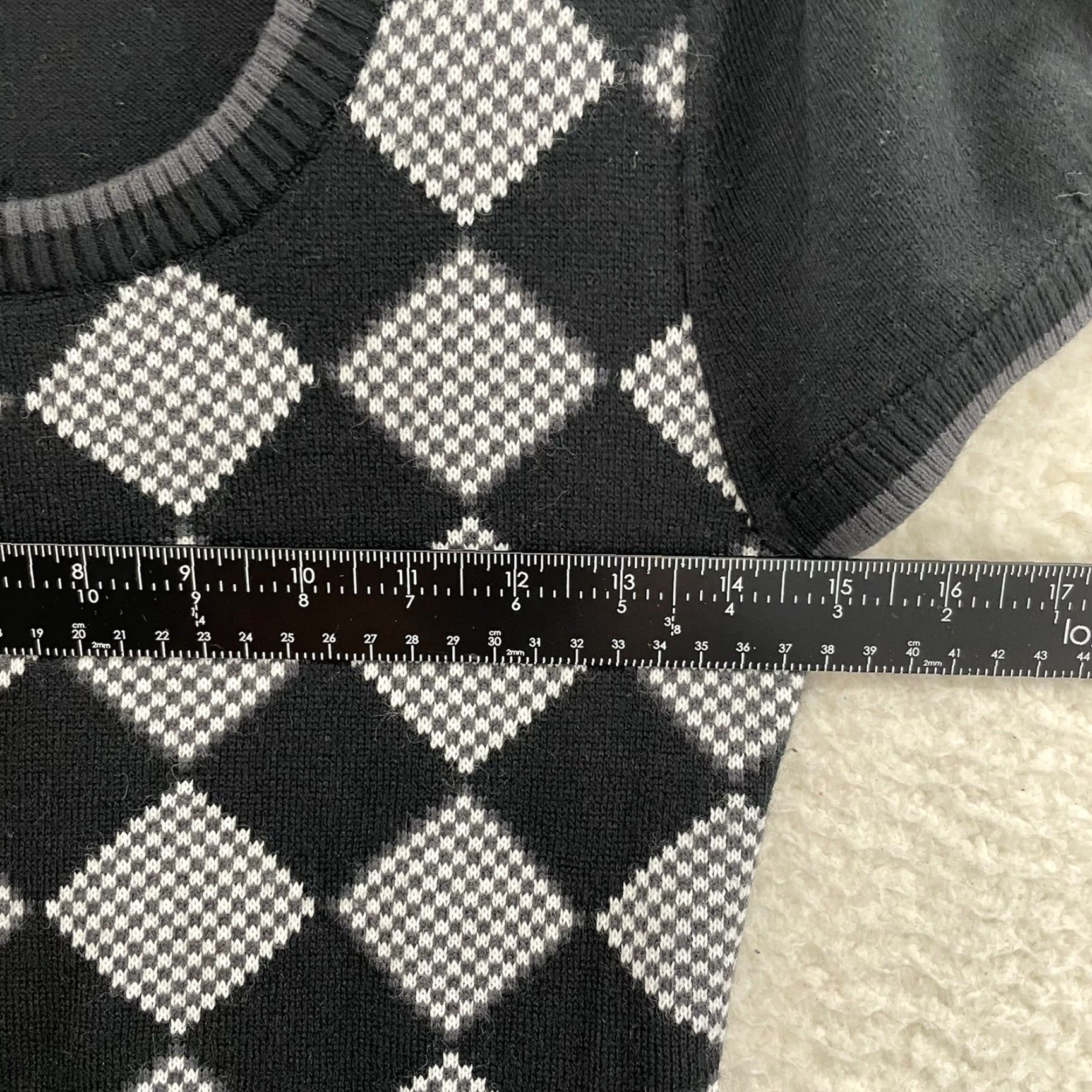 Vintage VINTAGE Y2K Top Black Argyle Cap Sleeve Preppy Academia Fairy Grunge Whimsigoth Shirt S Womens Size S / US 4 / IT 40 - 4 Thumbnail