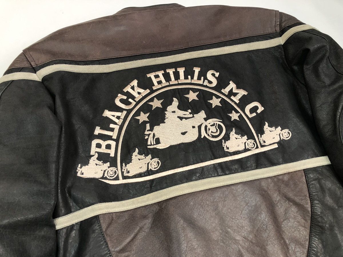 Vintage Black Hills Moto Motorcycle Leather Jacket Racing Size US L / EU 52-54 / 3 - 11 Thumbnail