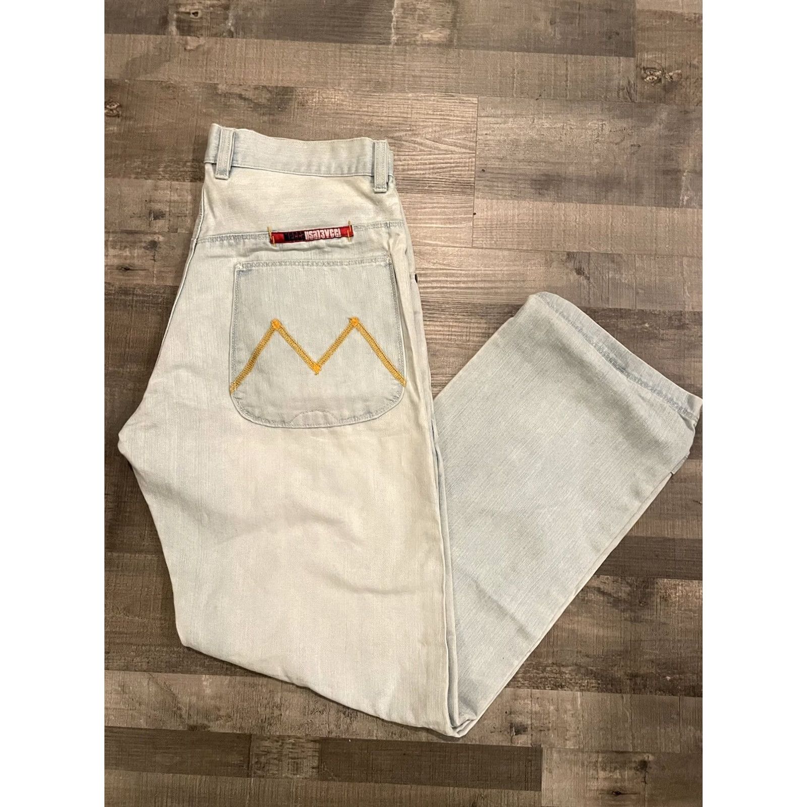 Vintage VINTAGE Mecca Jeans Men 34x32 Jeans 5-Pocket Denim Light Blue Baggy Wide Leg Y2K Hip Hop Grunge Goth Metal Tattoo USA Size US 34 / EU 50 - 2 Thumbnail