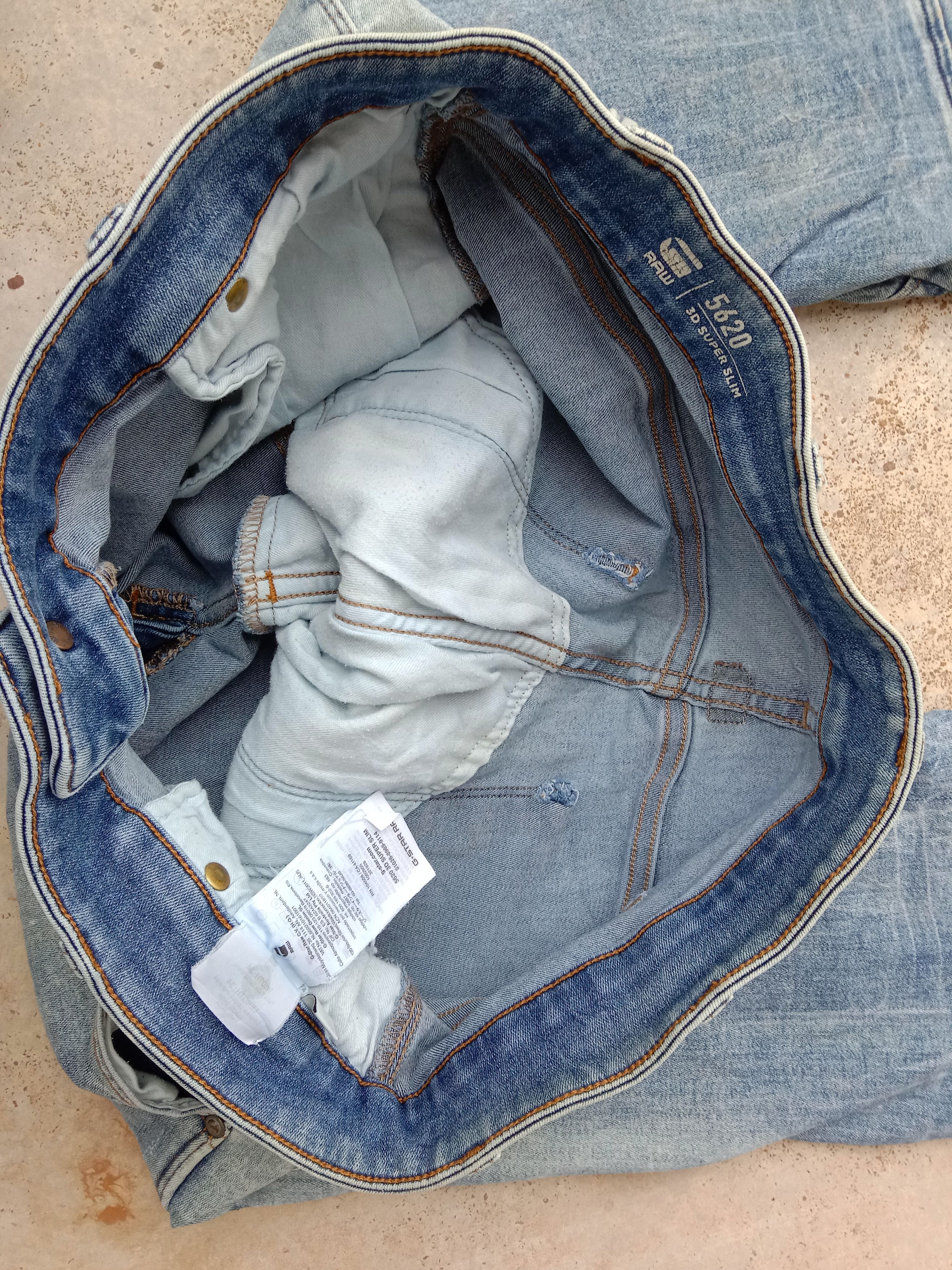 G-Star Vintage G star Raw 5620 3D Super Slim distressed denim Size US 34 / EU 50 - 6 Thumbnail