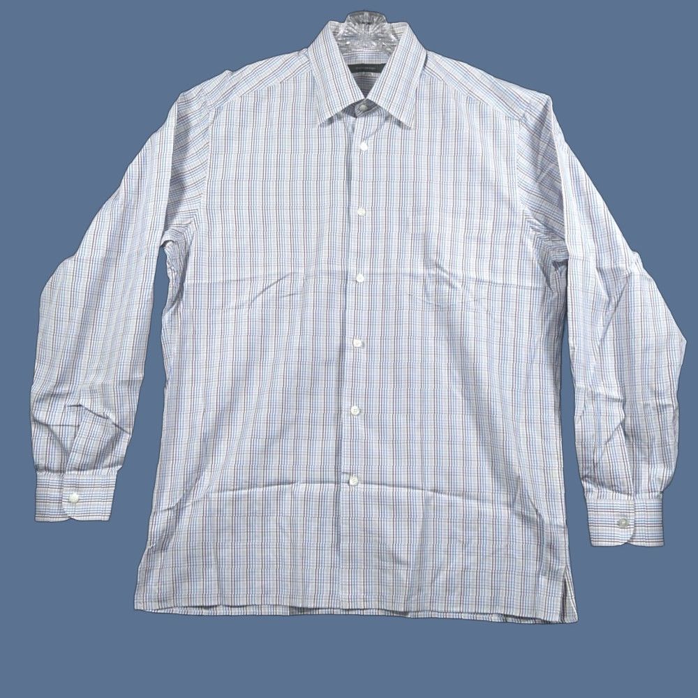Ermenegildo Zegna Ermenegildo Zegna Shirt XL Button-Up Long Sleeve Collared Multicolor Check Casual Men Size US XL / EU 56 / 4 - 1 Thumbnail
