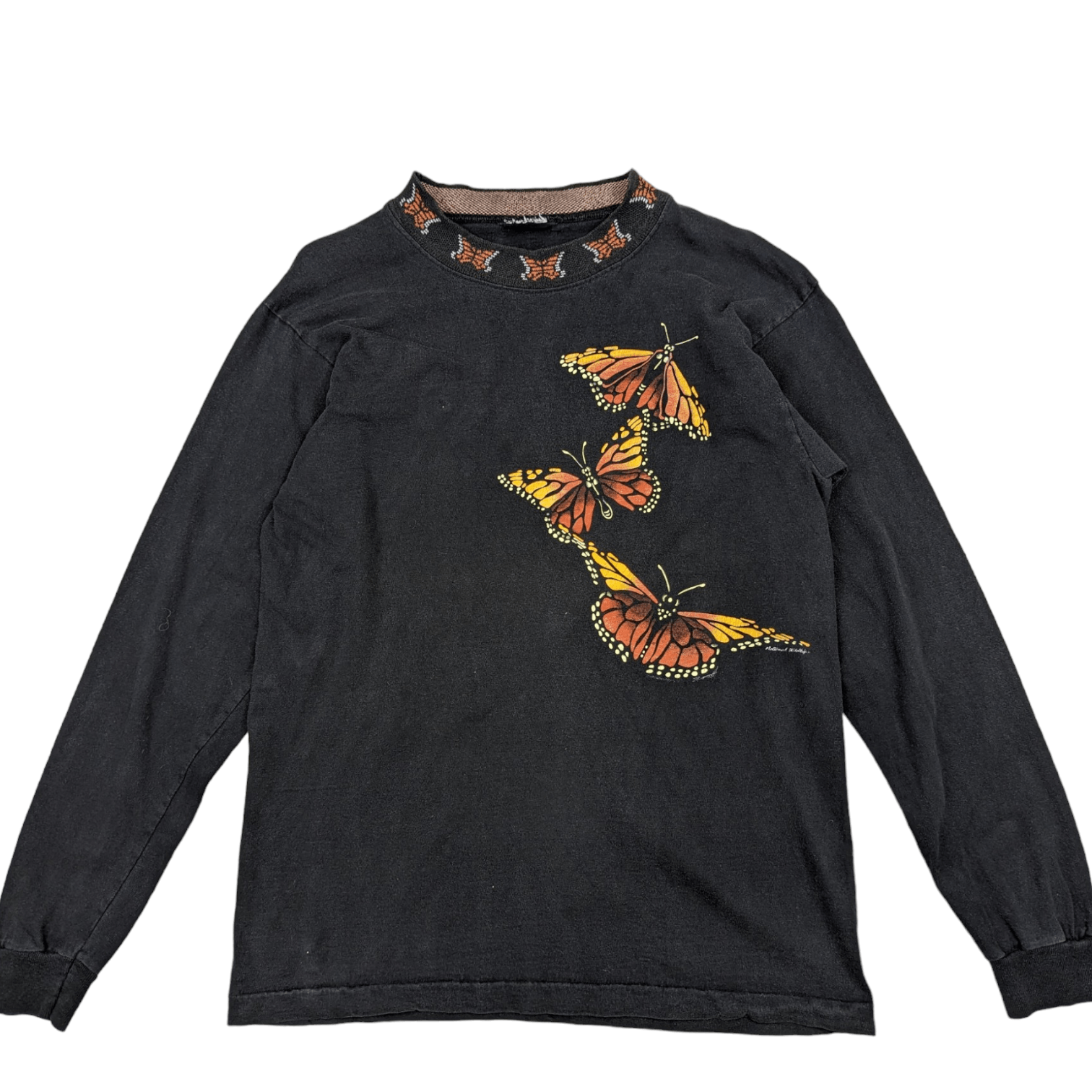 Vintage NATIONAL WILDLIFE Butterfly Animal Tee Long Sleeve T-Shirt Size US S / EU 44-46 / 1 - 2 Thumbnail