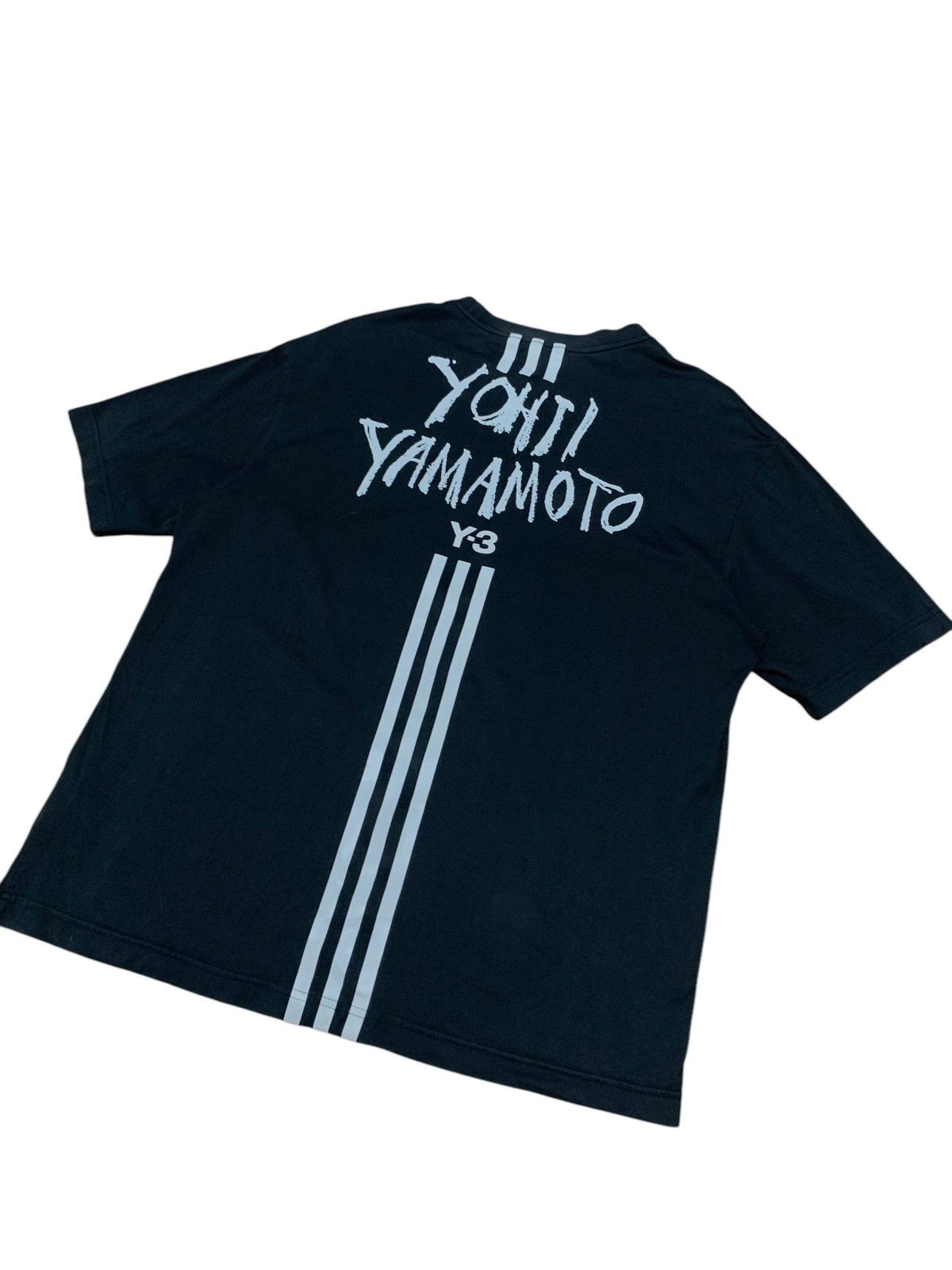 Yohji Yamamoto Yohji Yamamoto Y-3 x Adidas graphic 3 stripes t shirt Size US M / EU 48-50 / 2 - 2 Thumbnail