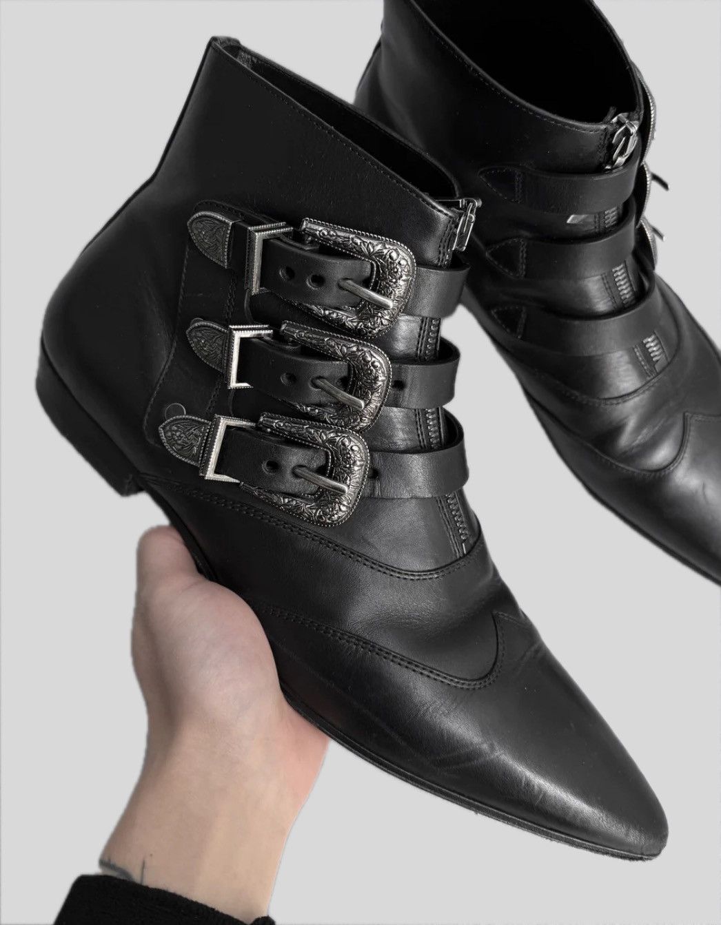 Saint Laurent Paris Saint Laurent Paris SS19 Western Buckle Boot Size US 10.5 / EU 43-44 - 3 Thumbnail