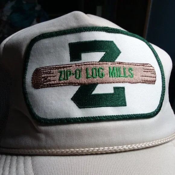 Hanes Deadstock Vintage Zip-Log Mills Patch Snap Trucker Hat Size ONE SIZE - 2 Thumbnail