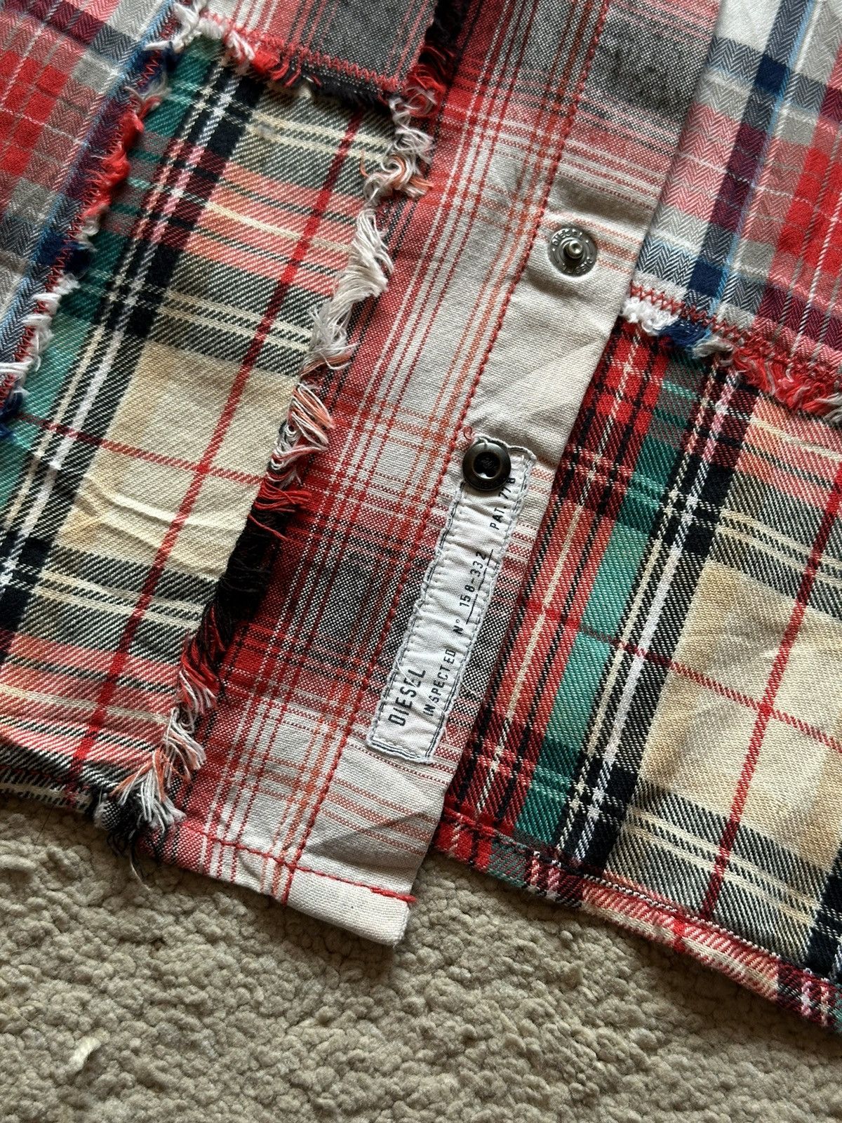 Diesel 2000s Diesel Patchwork Shirt Size US S / EU 44-46 / 1 - 9 Thumbnail