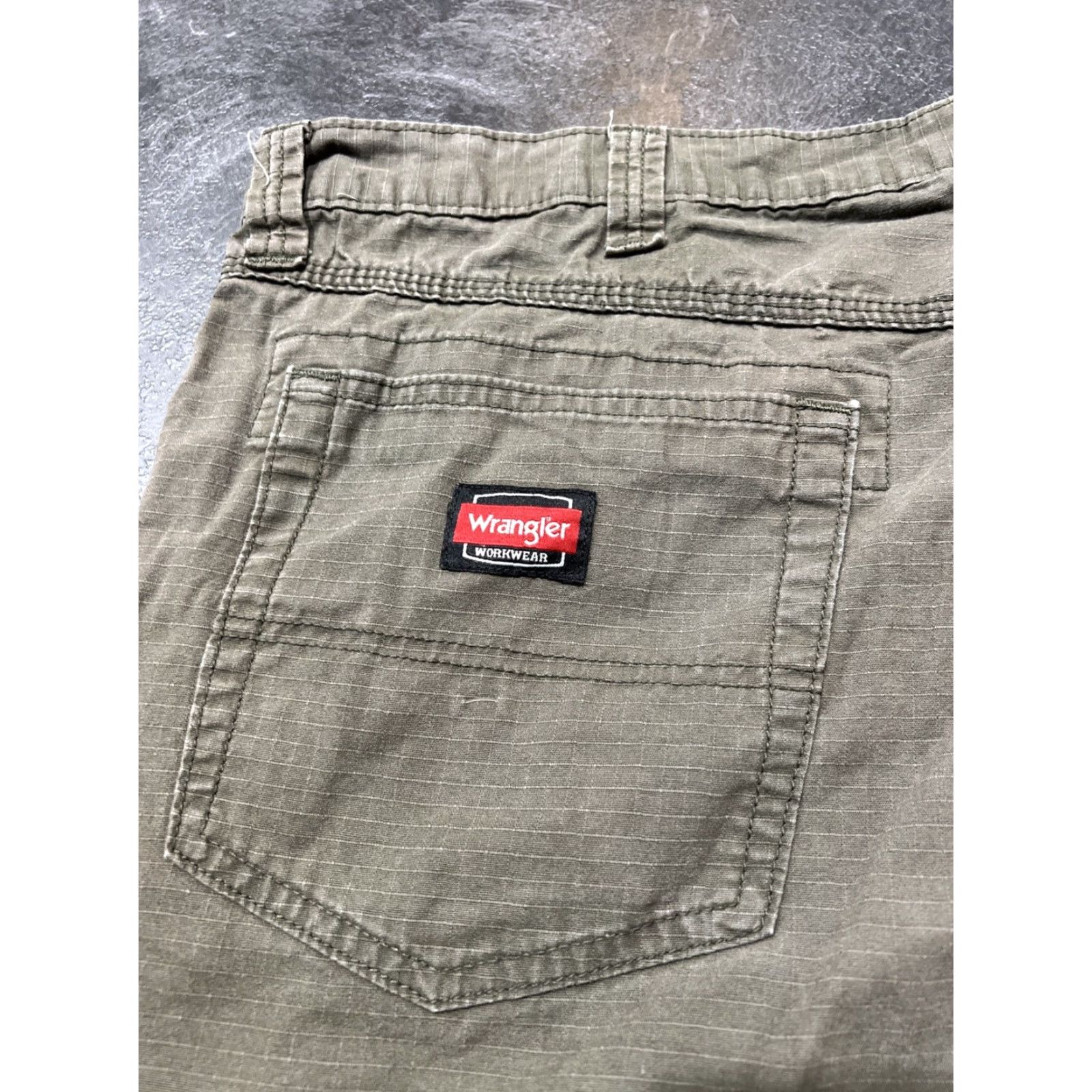 Wrangler VINTAGE Wrangler Cargo Pants Mens 40x31 Green Ripstop Canvas Baggy Workwear Y2K Size US 40 / EU 56 - 3 Thumbnail