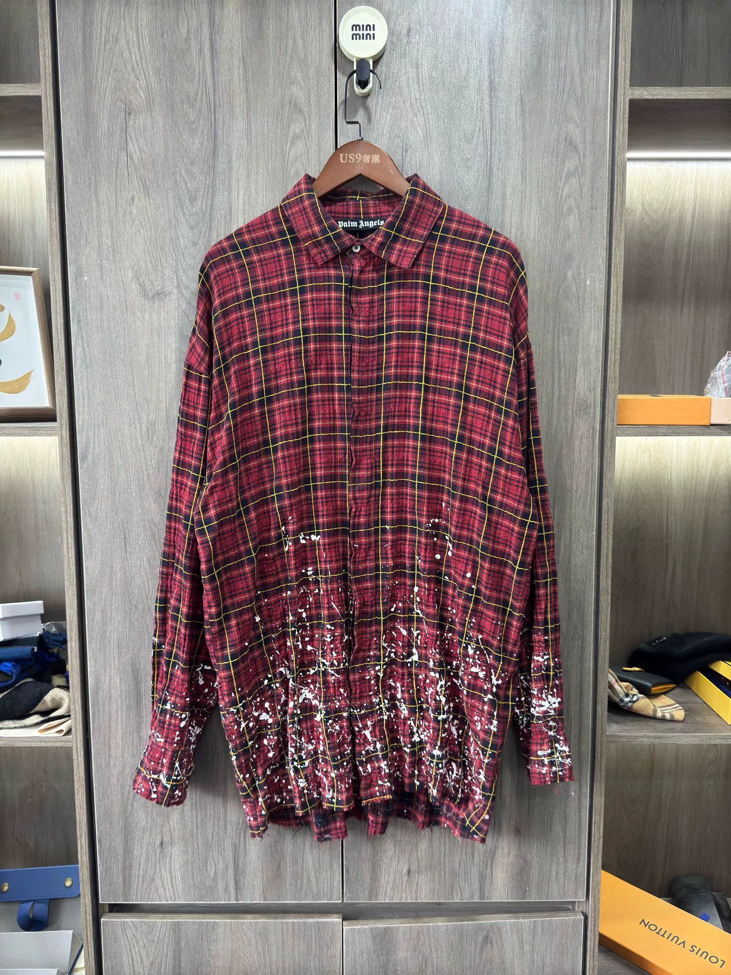 Palm Angels Palm Angels Red Plaid Splatter Shirt Jacket Size US M / EU 48-50 / 2 - 1 Thumbnail