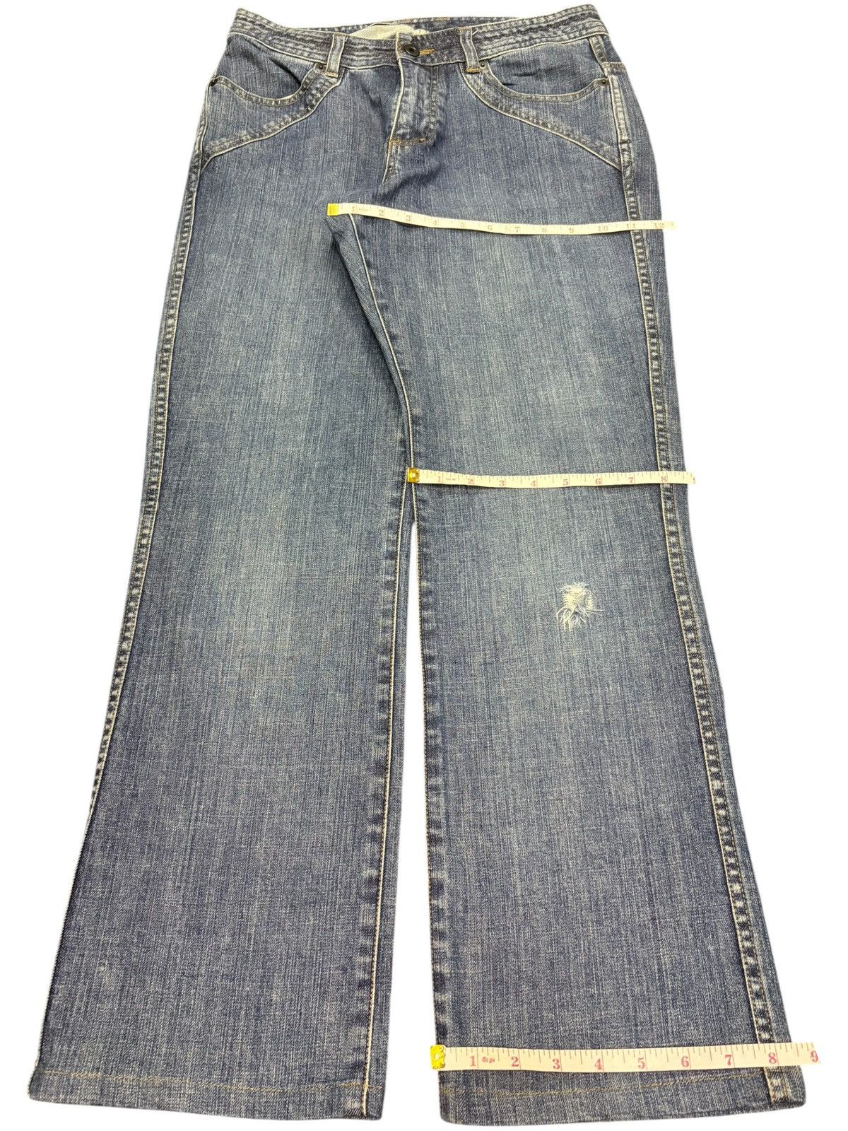 Fubu Vintage Japanese Brand Blue Wash Distress Loose Jeans Size 30" / US 8 / IT 44 - 8 Thumbnail