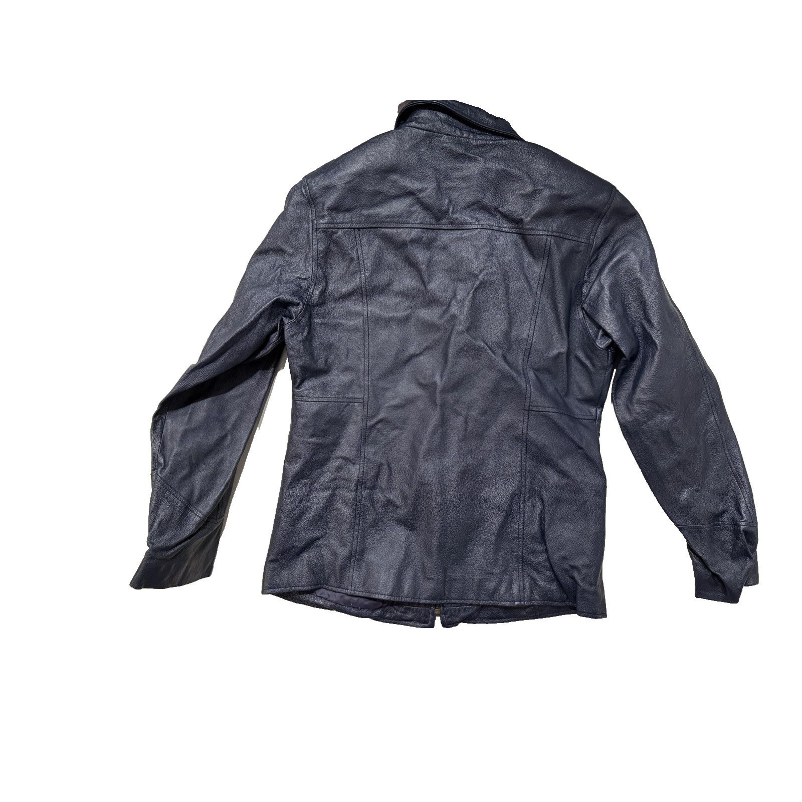 & Other Stories Vintage Mitrani Jacket Womens MED Blue Genuine Leather Korea Size M / US 6-8 / IT 42-44 - 6 Thumbnail