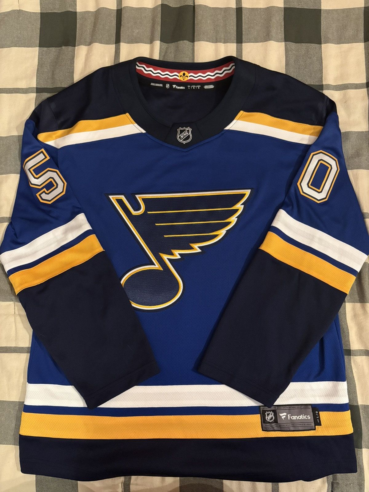 NHL St Louis Blues Jordan Binnington Jersey Size US L / EU 52-54 / 3 - 1 Thumbnail