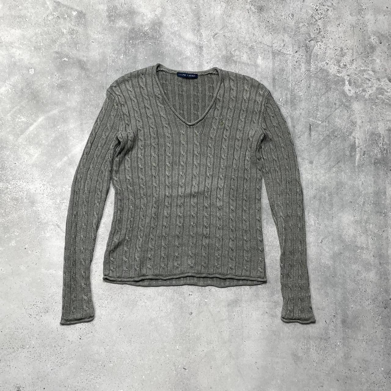 Ralph Lauren Vintage 2000s Ralph Lauren V-Neck Cable Knit Sweater Women’s Size L / US 10 / IT 46 - 1 Thumbnail