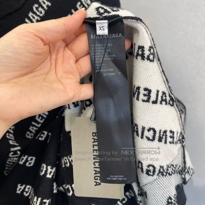 Balenciaga Balenciaga Logo Printed Knit Sweater Size US XS / EU 42 / 0 - 4 Thumbnail