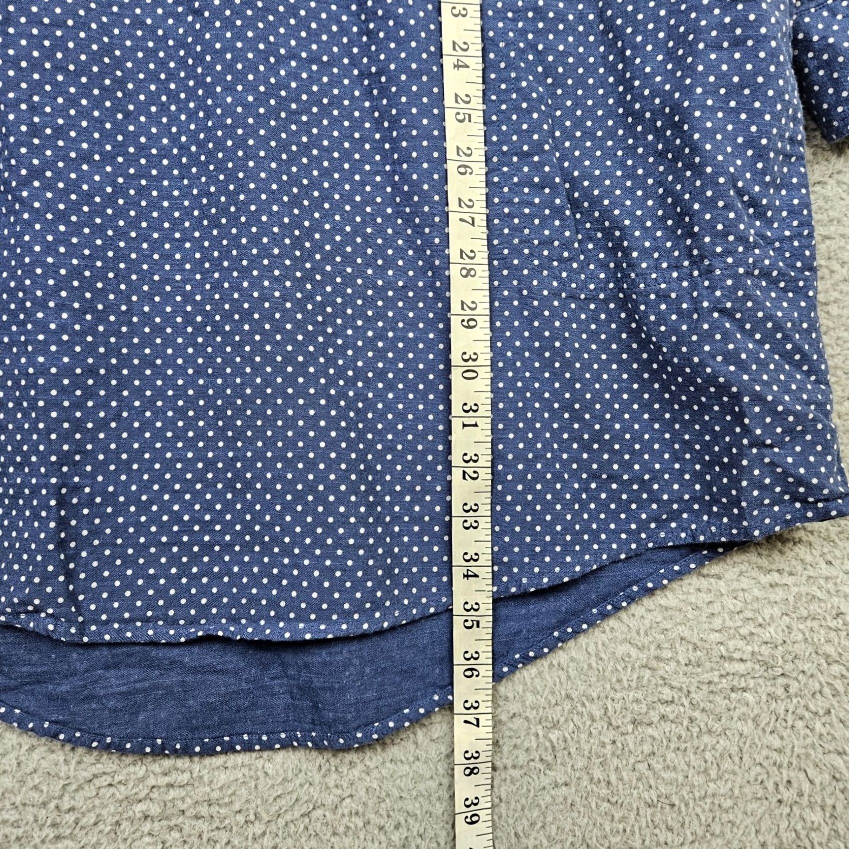 CO LEVI Strauss & Co Women Long Sleeve Button Up Tunic Dress L Blue V-Neck A-Line Casual 100% Cotton Above Knee Reg Dept Women" Size L / US 10 / IT 46 - 7 Thumbnail