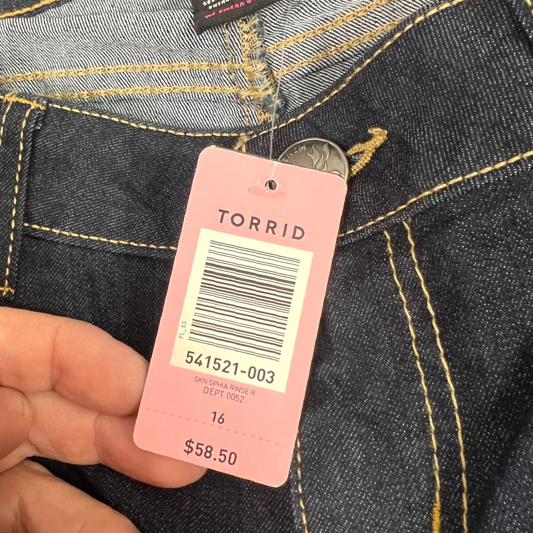 Torrid Torrid Women's Skinny Jeans 16 Regular Blue Cotton Blend Stretch Denim High Rise Casual NWT Size 38" / US 16 / IT 52 - 2 Thumbnail