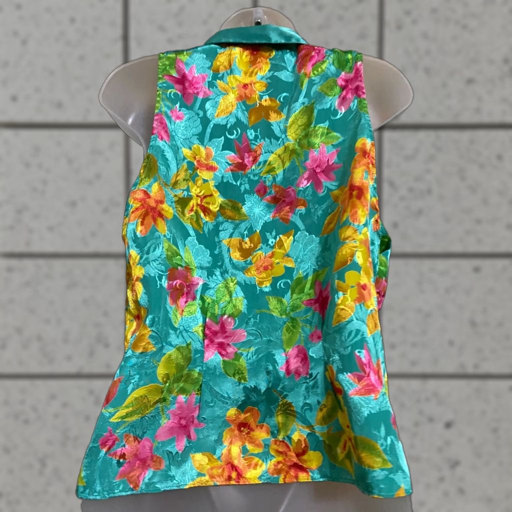Victoria's Secret VINTAGE Victoria’s Secret Gold Label Satin Pajama Top Floral Medium Size M / US 6-8 / IT 42-44 - 1 Thumbnail