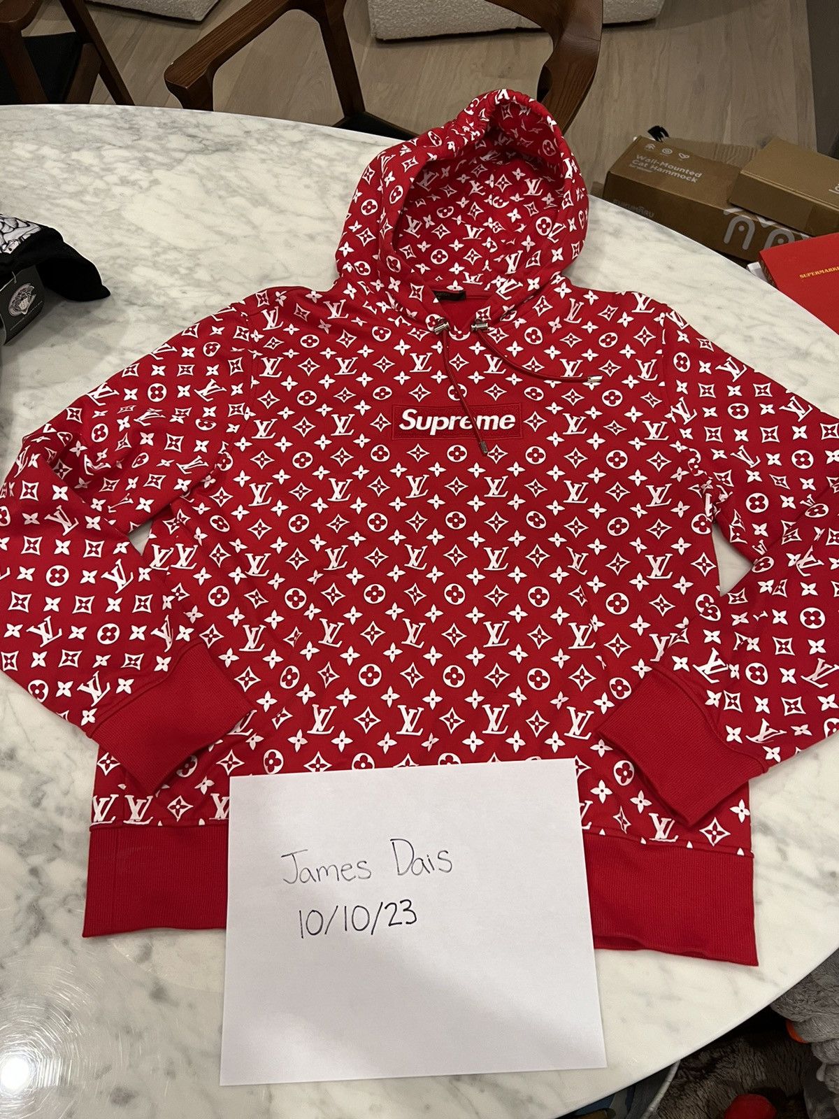 Louis Vuitton X Supreme Box Logo Hoodie