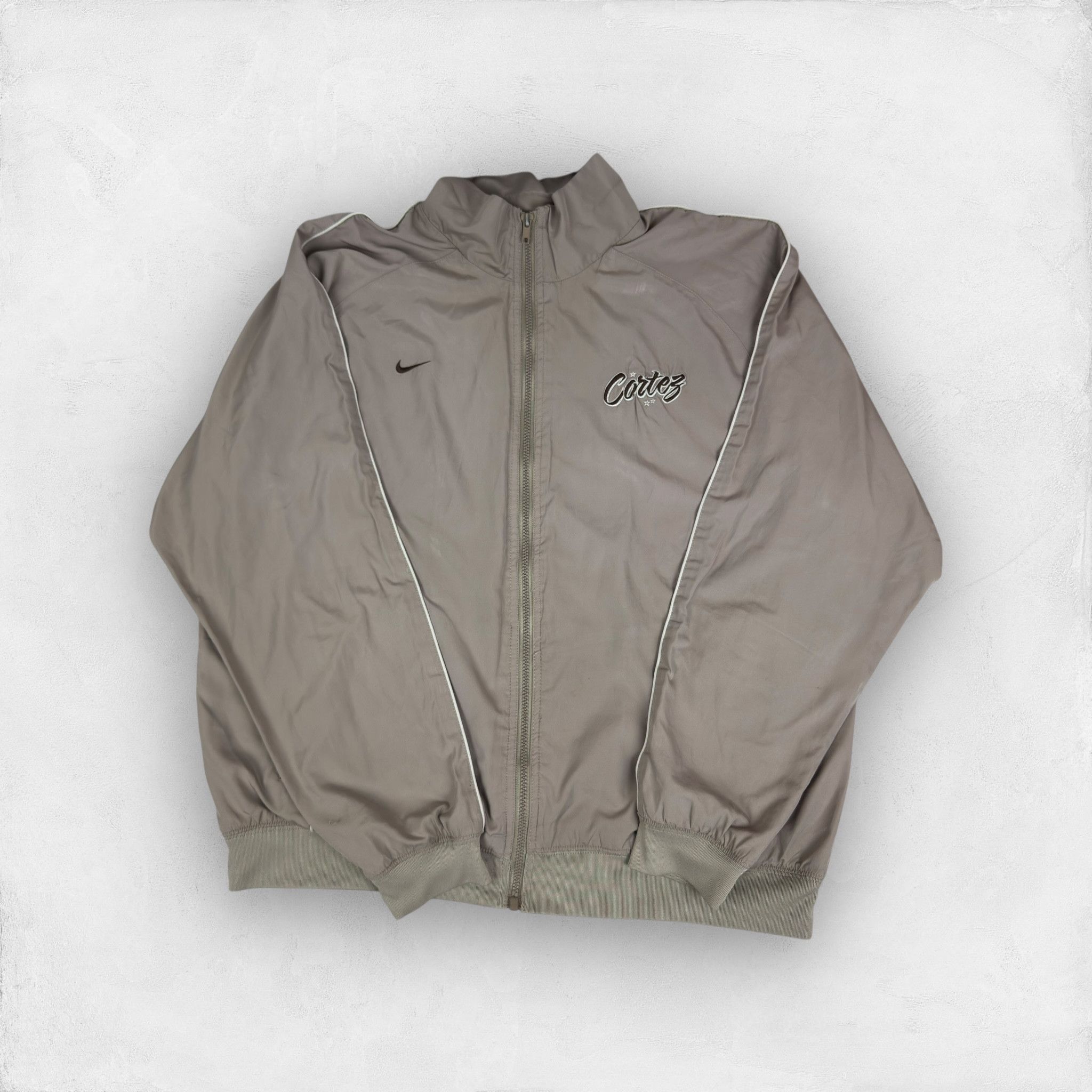 Nike × Vintage Nike Cortez Women Brown Solo Swoosh Full Zip Track Jacket XL Size XL / US 12-14 / IT 48-50 - 1 Thumbnail