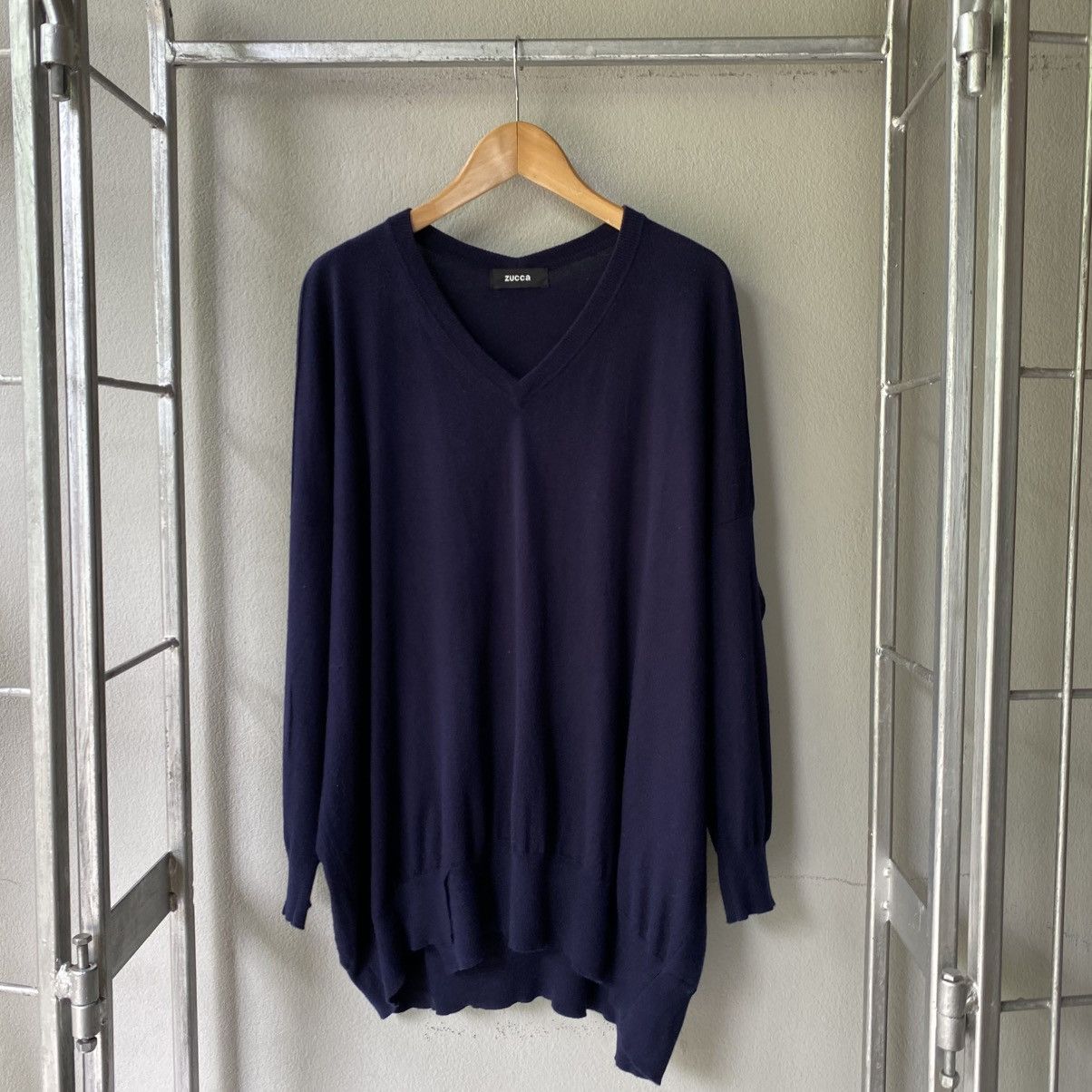 Zucca Zucca Navy Blue V-Neck Knit Sweater Size M / US 6-8 / IT 42-44 - 1 Thumbnail