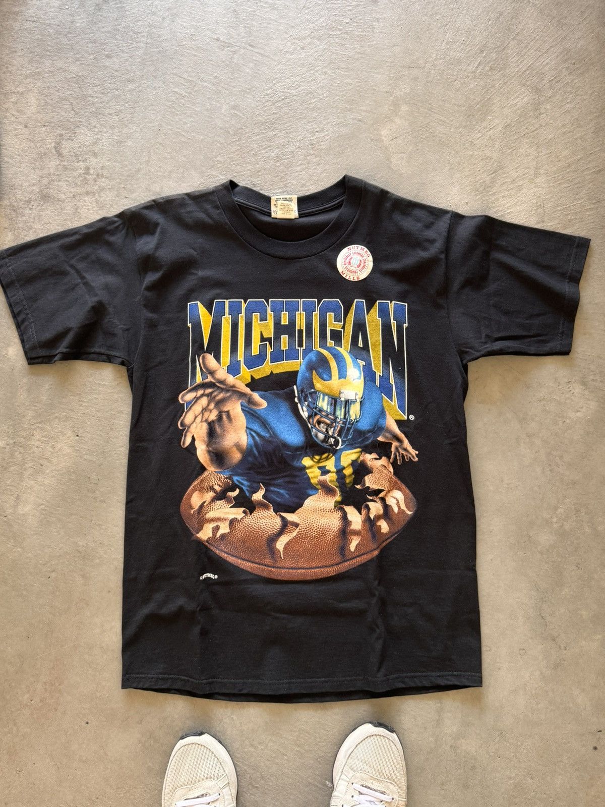 image of NCAA x Nutmeg Vintage Nutmeg Michigan Wolverines Breakthrough Tee NWT in Black, Men's (Size XL)