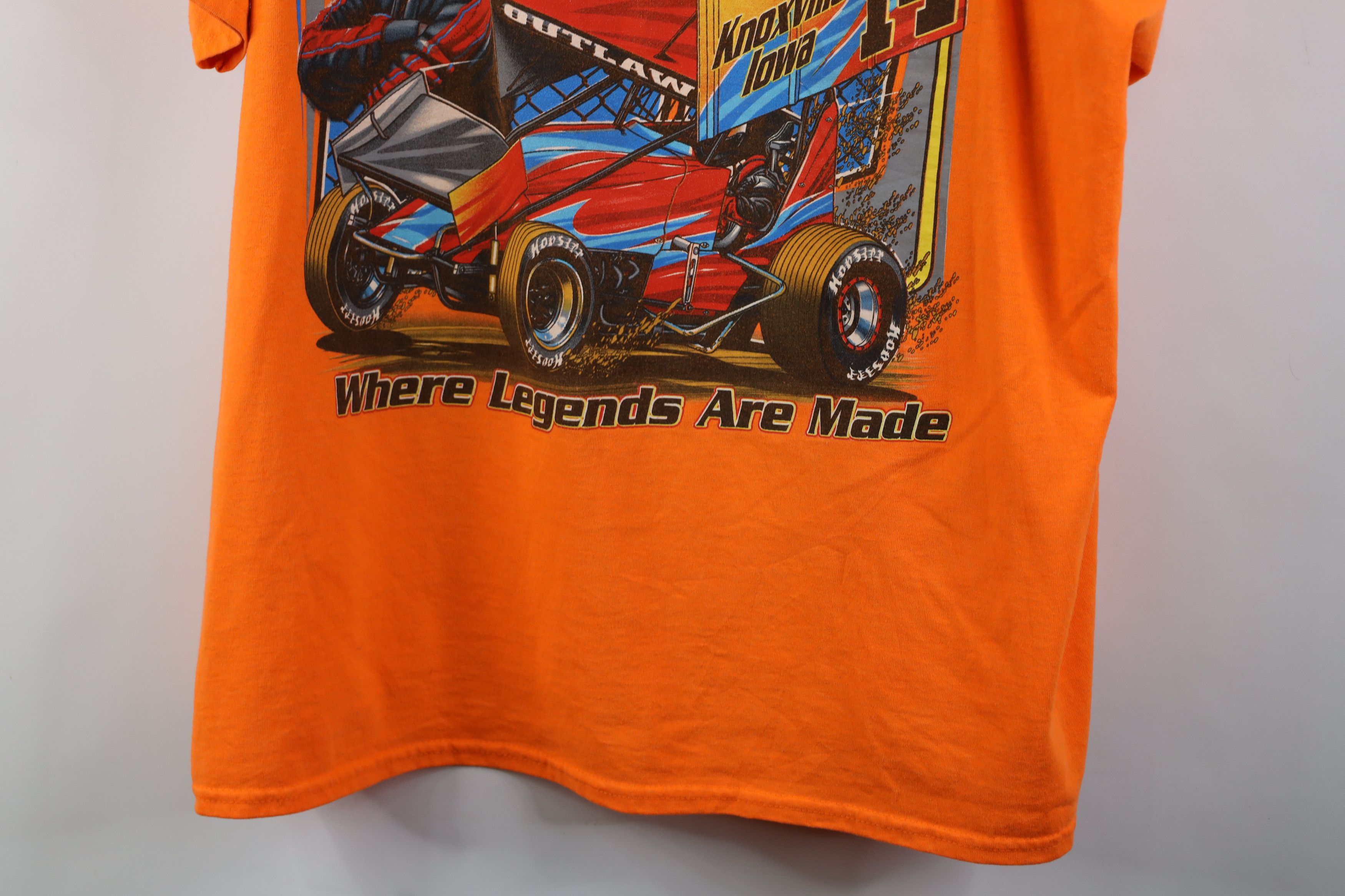 Vintage Vintage Y2K Knoxville Iowa Outlaw Car Racing T-Shirt Orange Size US XXL / EU 58 / 5 - 3 Thumbnail
