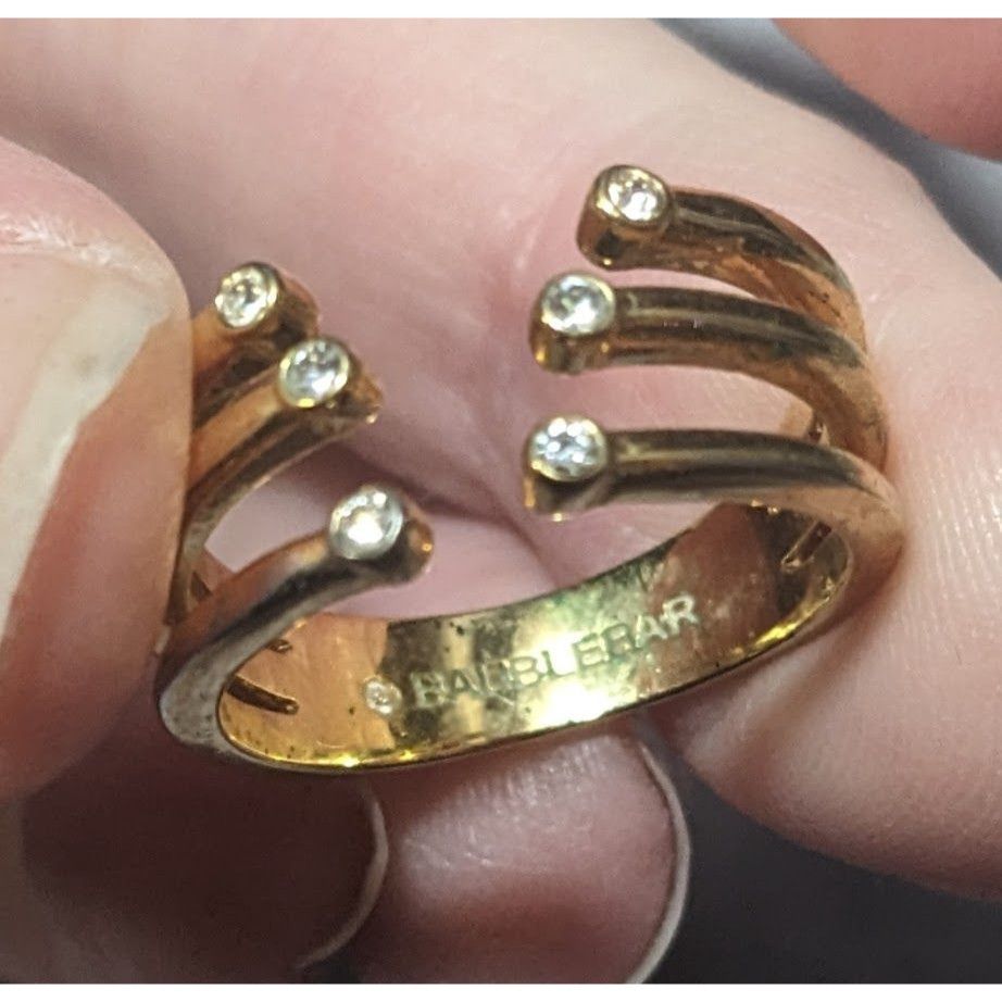 Other Baublebar Glam Gold Tone Tripe Layer Cage Ring With Clear St Size ONE SIZE - 6 Thumbnail