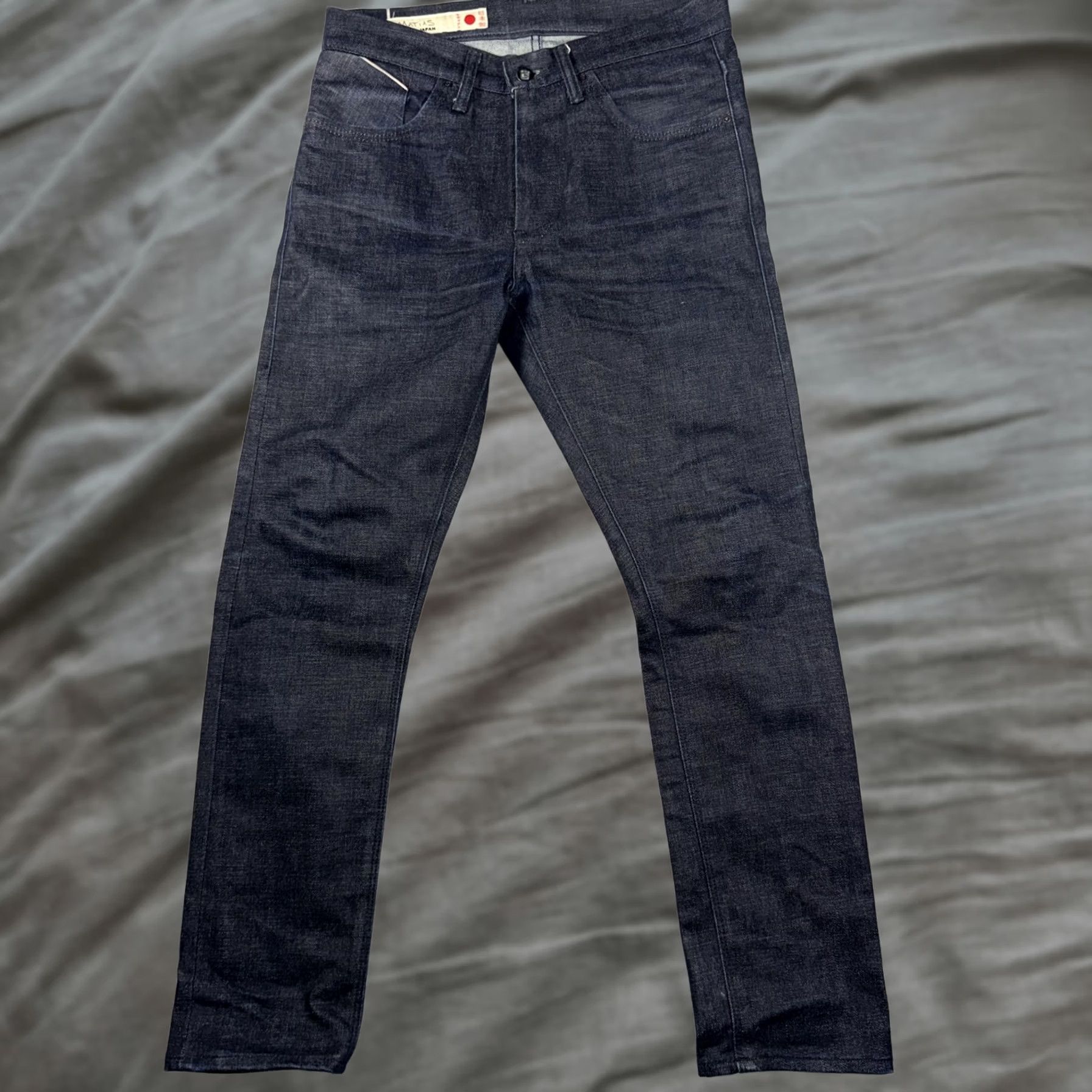 Denime MATIAS Jeans Mens 29x29 Blue Slim Tapered Selvage Denim Made Japan Jeans Slim 29 Blue Selvage Japan Mens Size US 29 - 1 Thumbnail