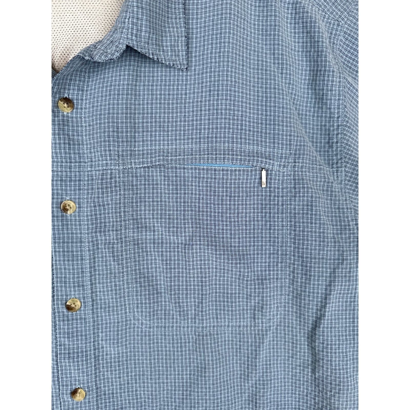 The North Face The North Face Shirt Men Extra Large Blue Plaid Button Up Modal Blend Short Slev Size US XL / EU 56 / 4 - 6 Thumbnail