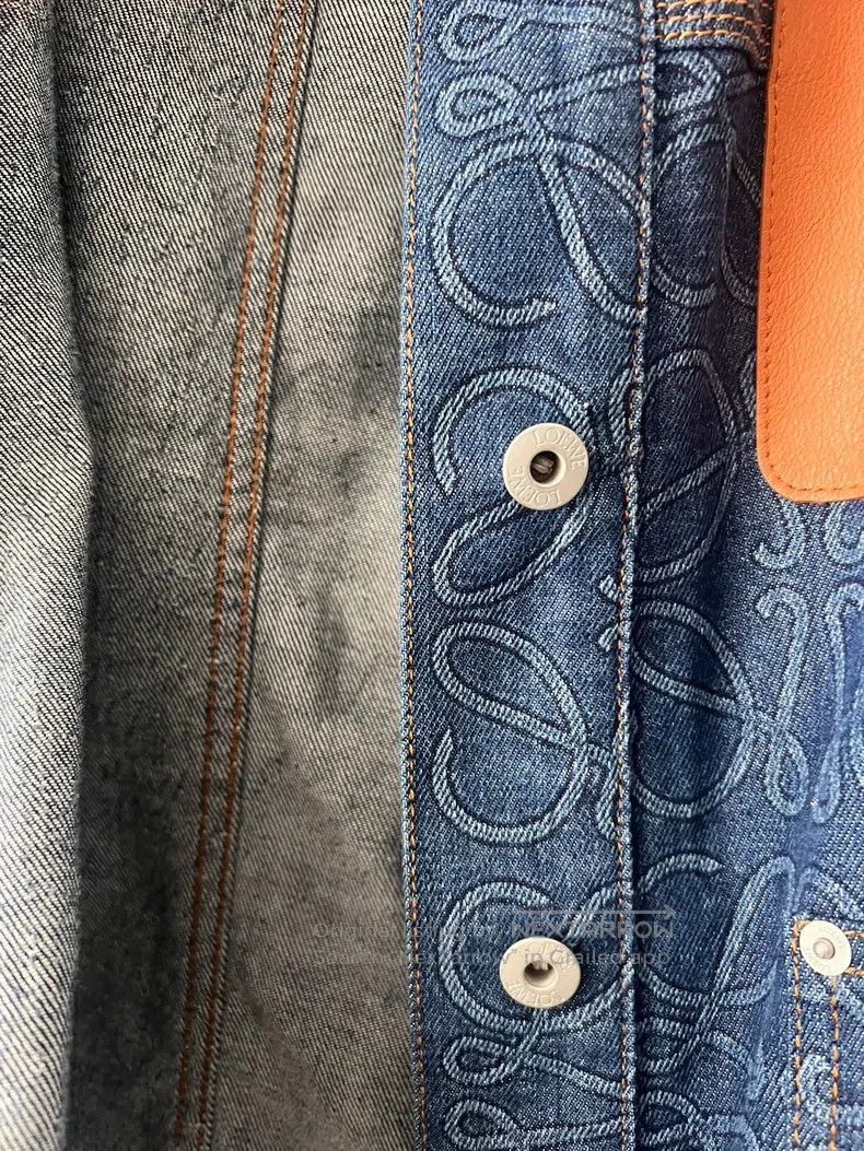 Loewe LOEWE size 34 Contrast Leather Patchwork Jacquard Denim Jac Size US XS / EU 42 / 0 - 3 Thumbnail