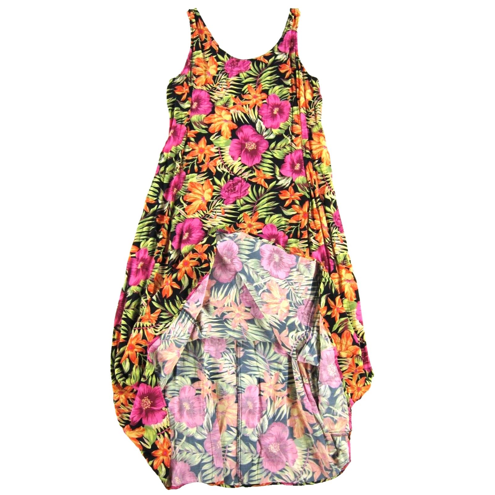 Express VTG Express Rayon Pink Maxi Floral Hawaiian Long Tank Dress 13/14 Womens Size XL / US 12-14 / IT 48-50 - 5 Thumbnail