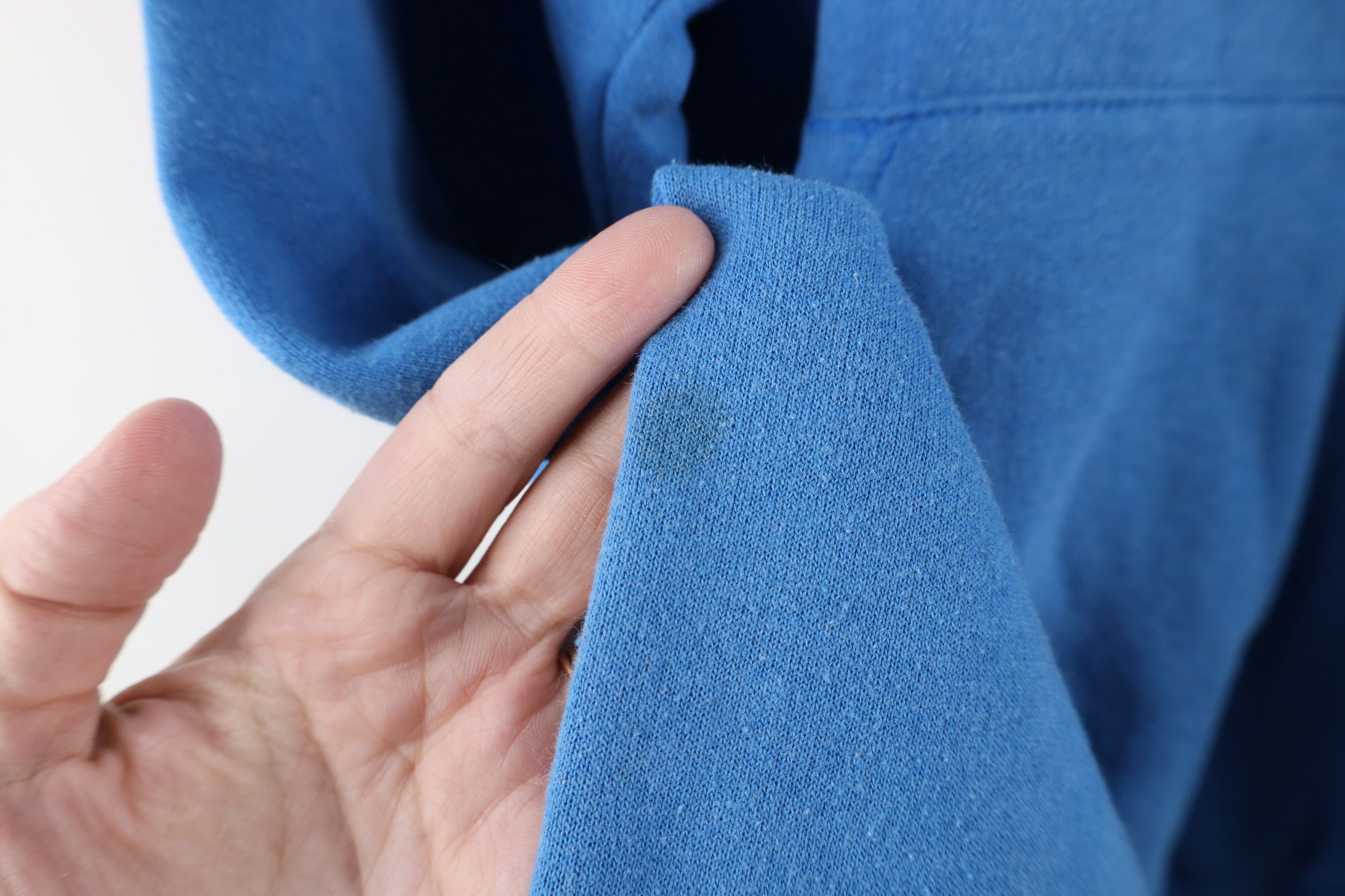 Champion × Vintage Vintage 90s Champion Faded Blank Hoodie Sweatshirt Blue Size US S / EU 44-46 / 1 - 8 Thumbnail