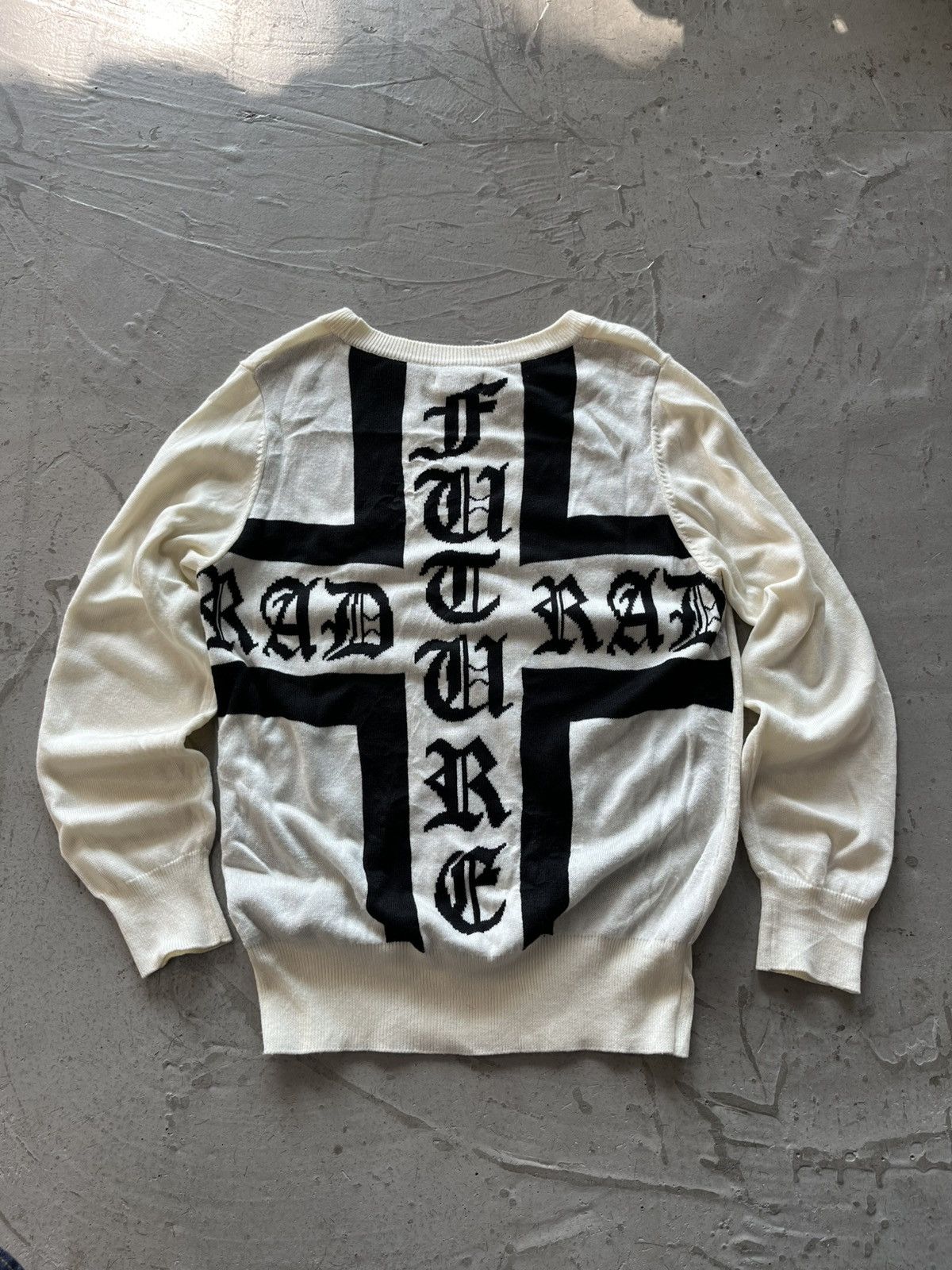 Y2K STUDDED CROSS KNITWEAR Chrome style