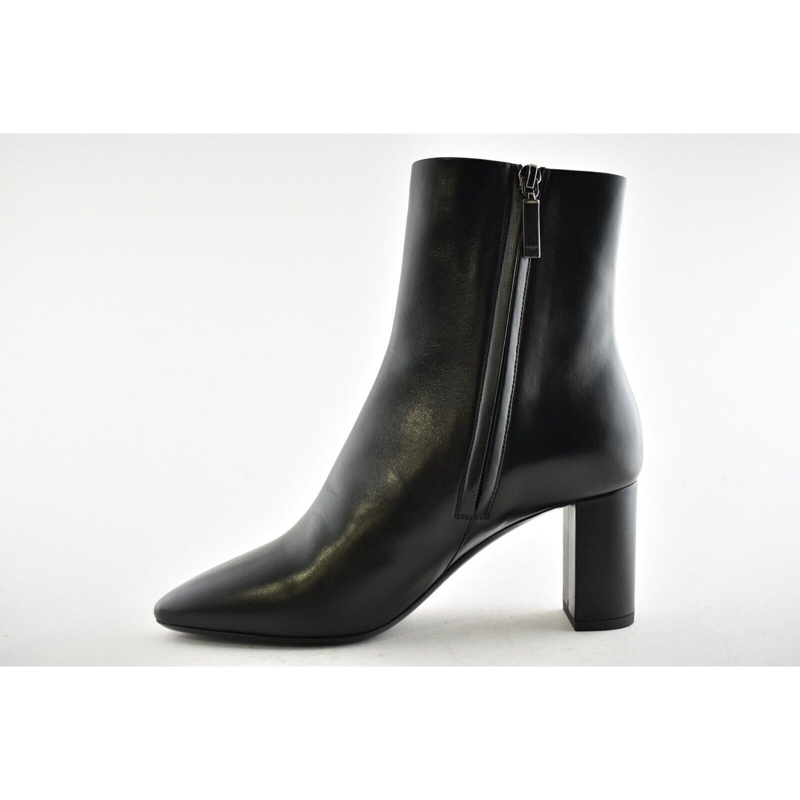 Yves Saint Laurent YSL Yves Saint Laurent Lou 70 Black Leather Pin Block Heel Size US 7 / IT 37 - 8 Thumbnail