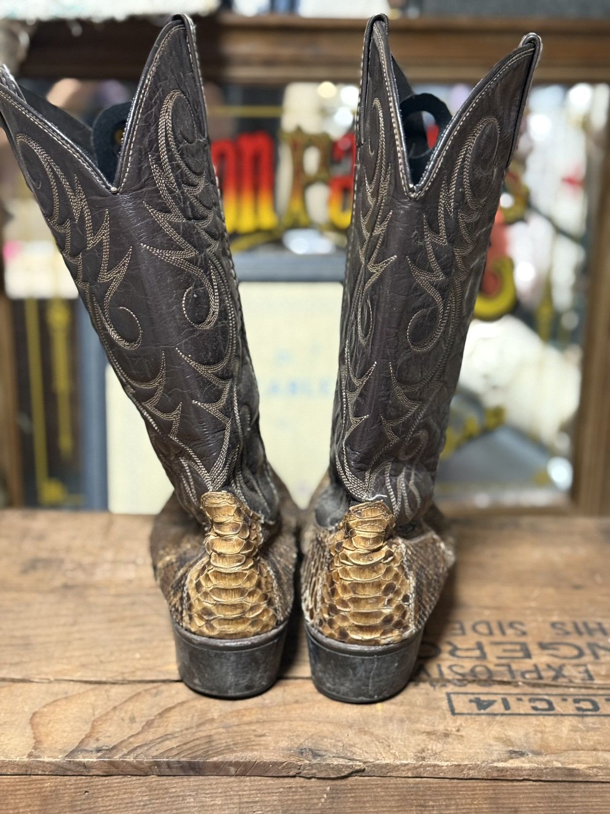 Other Vintage Acme Snake Skin Leather Boots Size US 9.5 / EU 42-43 - 3 Thumbnail