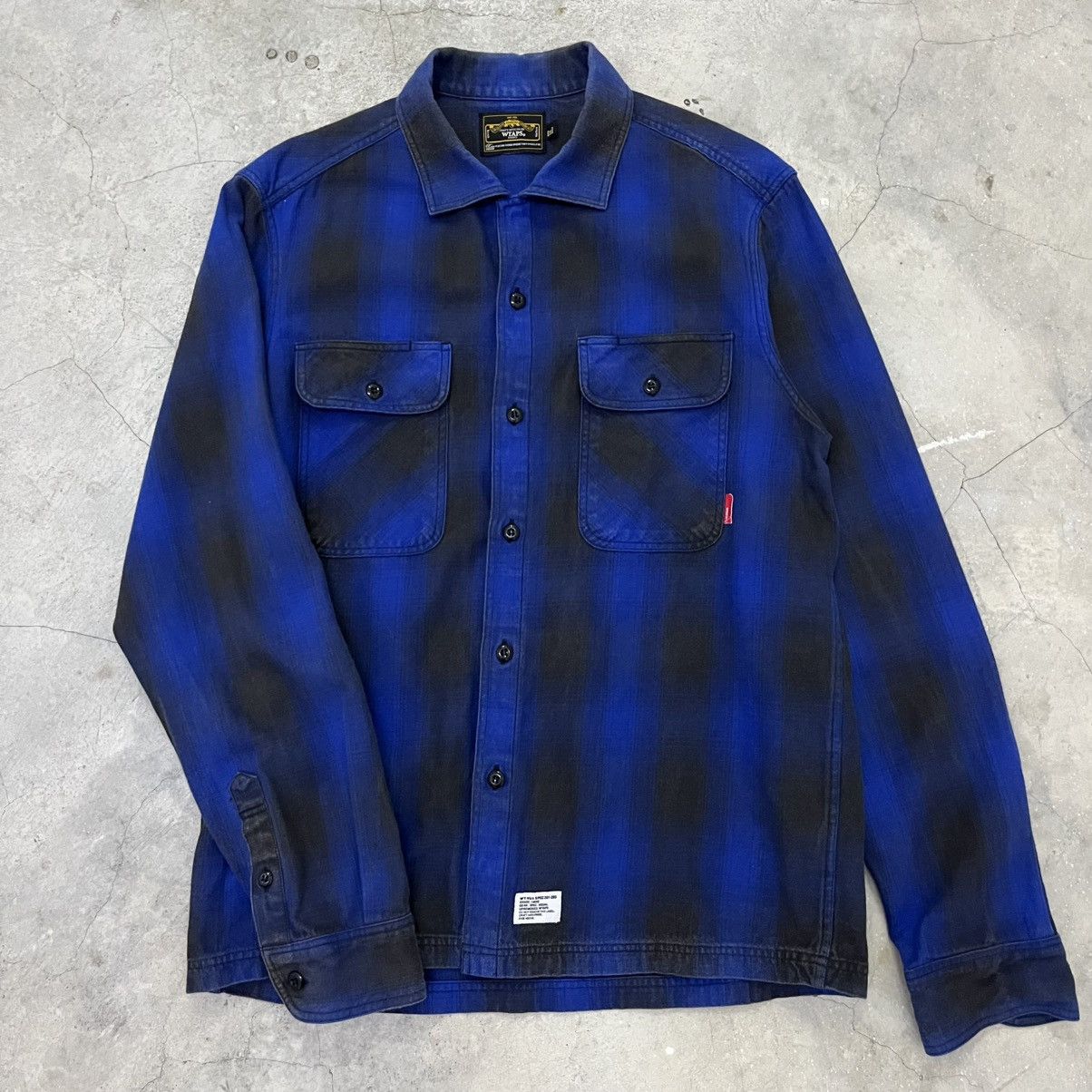 WTAPS Rise Above Blue Shadow Plaid Flannel Shirt