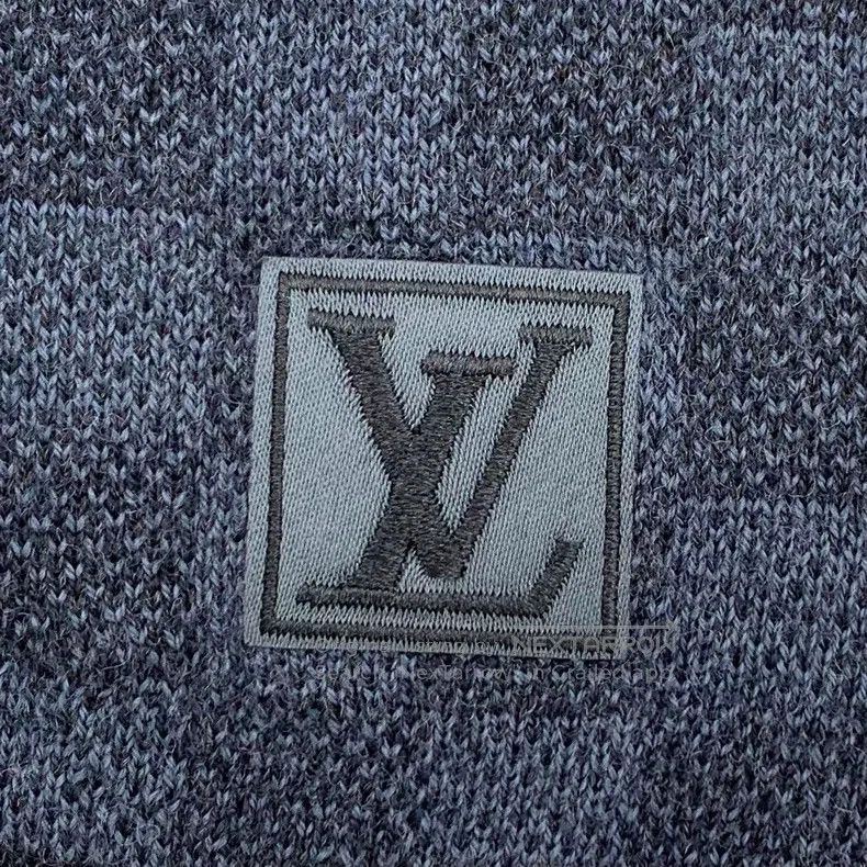 Louis Vuitton Louis Vuitton Dark blue checkerboard logo embroidered wool Size ONE SIZE - 7 Thumbnail