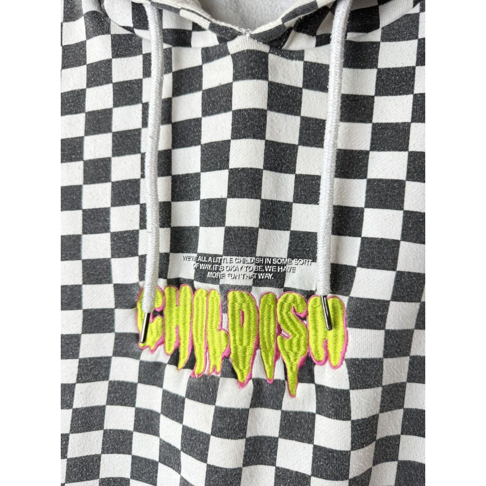 CHILDS Vintage Childish Checkered Embroidered Logo Hoodie Size US M / EU 48-50 / 2 - 4 Thumbnail