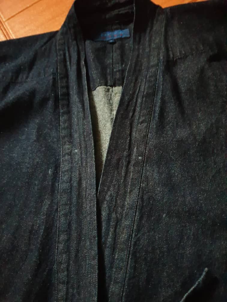 PPFM Blue indigo Samurai style denim kimono Size US XL / EU 56 / 4 - 7 Thumbnail