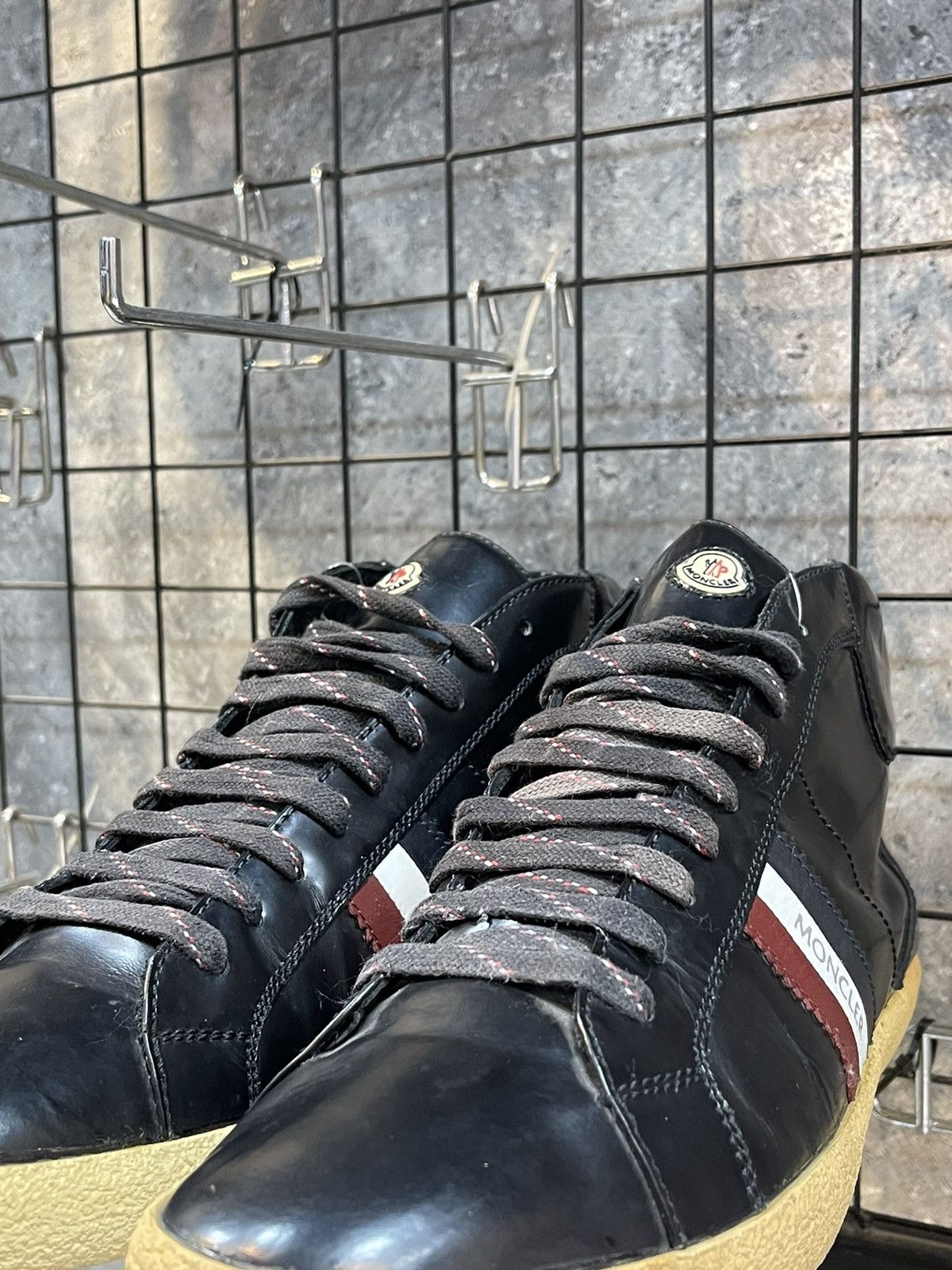 Moncler Moncler Monaco Vintage Black Leather Sneakers “Size 43” Size US 9 / EU 42 - 12 Thumbnail