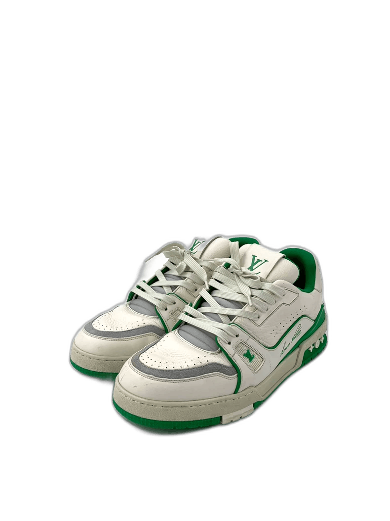 Louis Vuitton Louis Vuitton Lv Size 42 White and Green Leather Laced Casual Sports Sneakers Size US 8.5 / EU 41-42 - 1 Thumbnail
