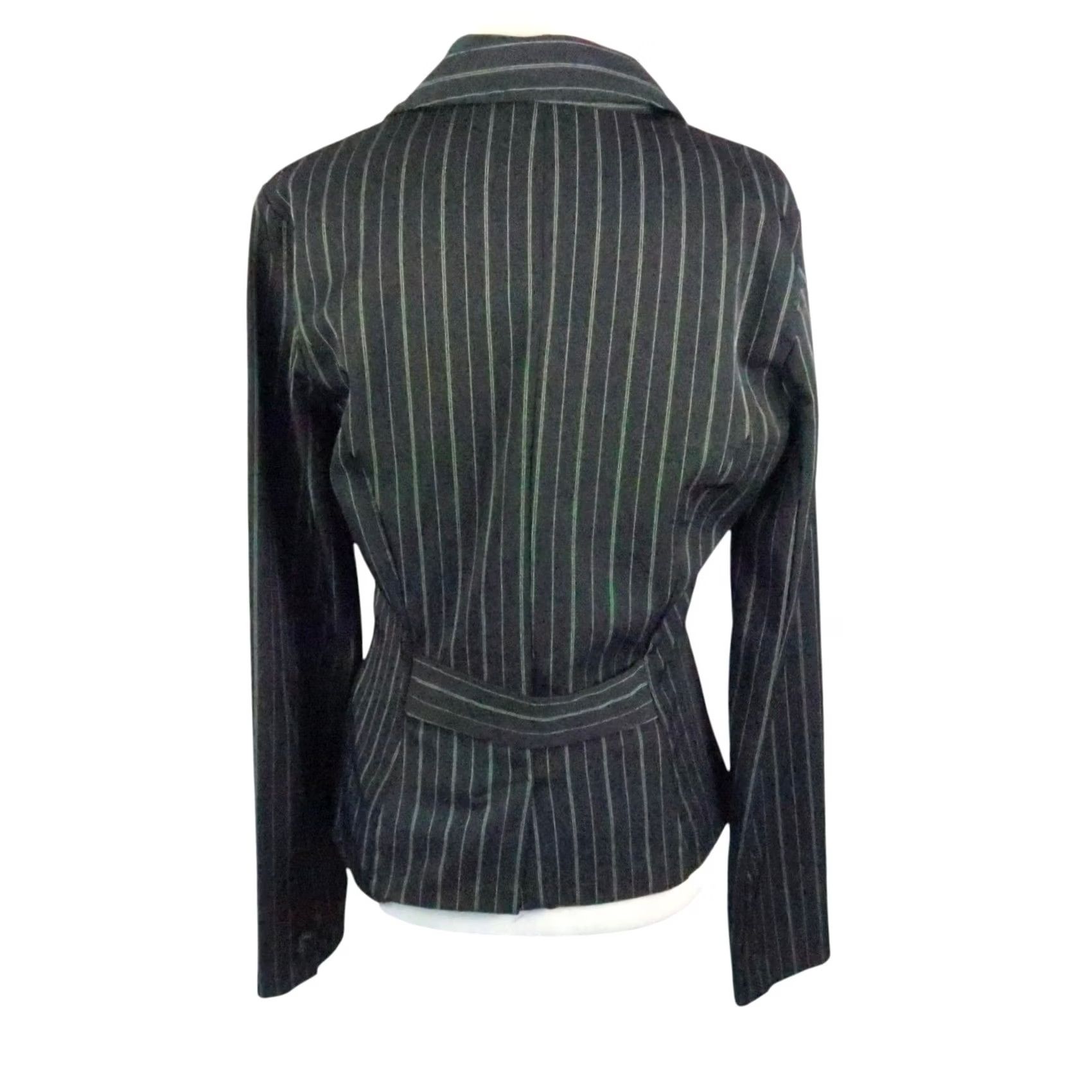 Vintage VINTAGE 90s A. Byer Black Pinstripe Blazer Jacket M Women Short Button Long Sleeve Fall Spring 90s Mens Womens Boys Girls Size M / US 6-8 / IT 42-44 - 4 Thumbnail