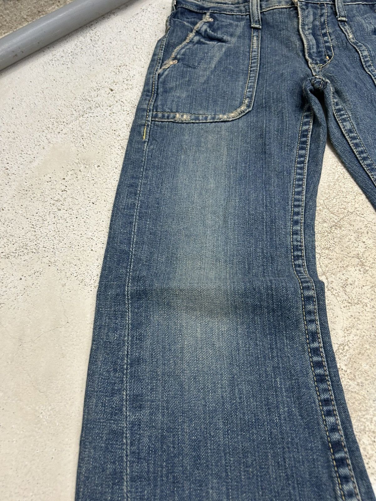 GOSTAR DE FUGA × Hysteric Glamour × Japanese Brand Brappers Jean Flare Rectangular Pocket Distressed Denim Size US 29 - 7 Thumbnail